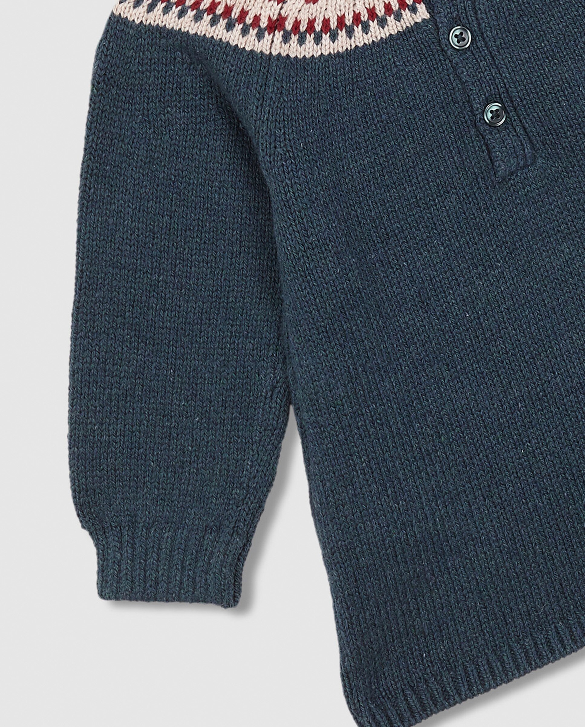 Vestido para Bebé de Malha com Greca de Natal Verde-escuro-4