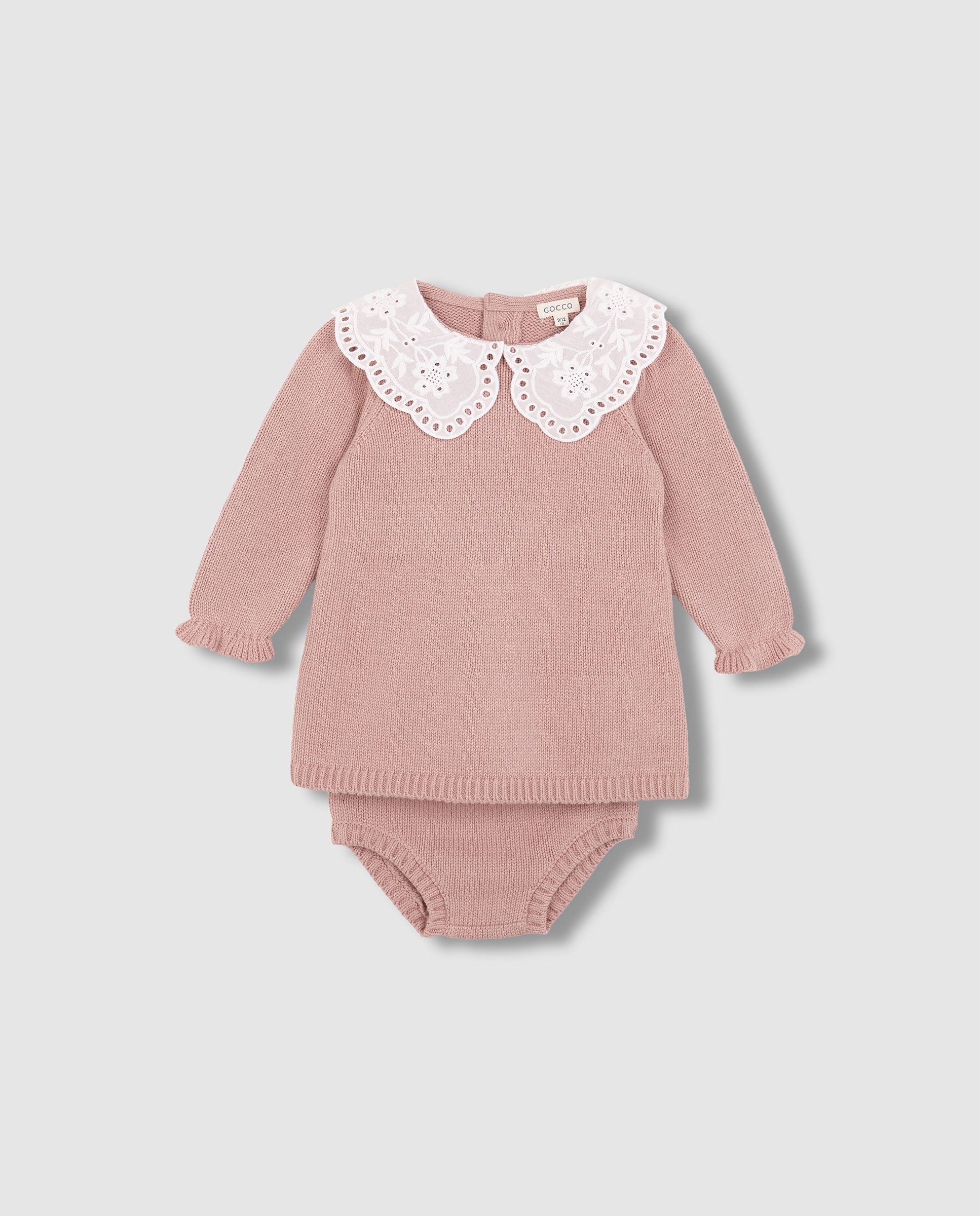 Imagem 0 de Vestido para Bebé de Malha com Gola Folho