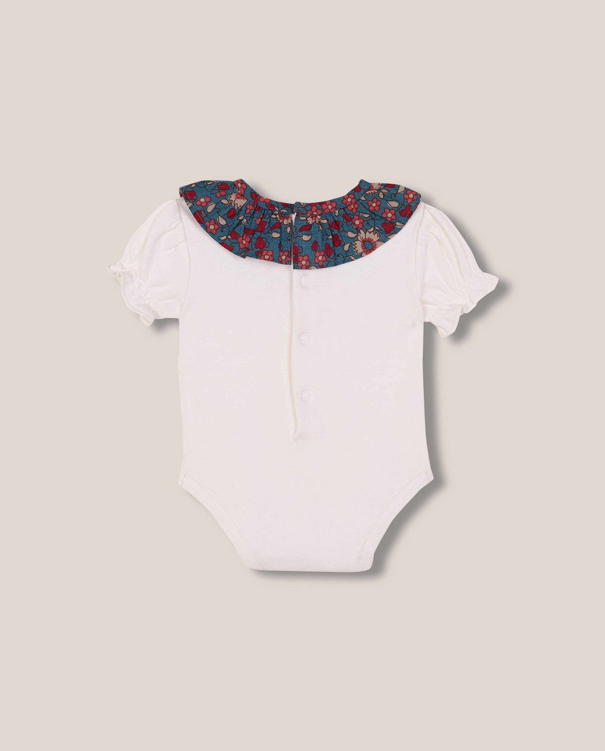 Body Formal com Gola Estampada Gocco Azul / Branco-2