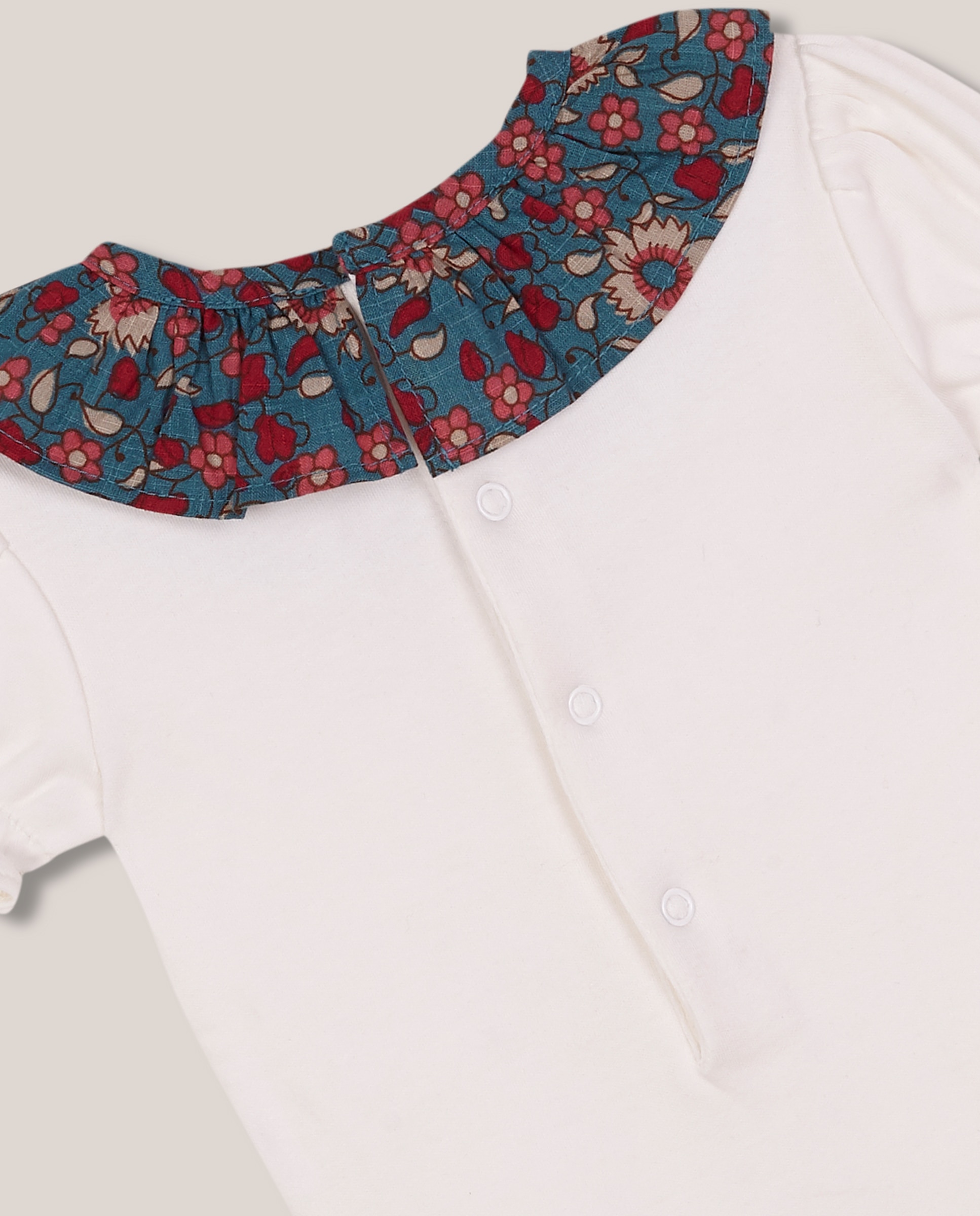 Body Formal com Gola Estampada Gocco Azul / Branco-4