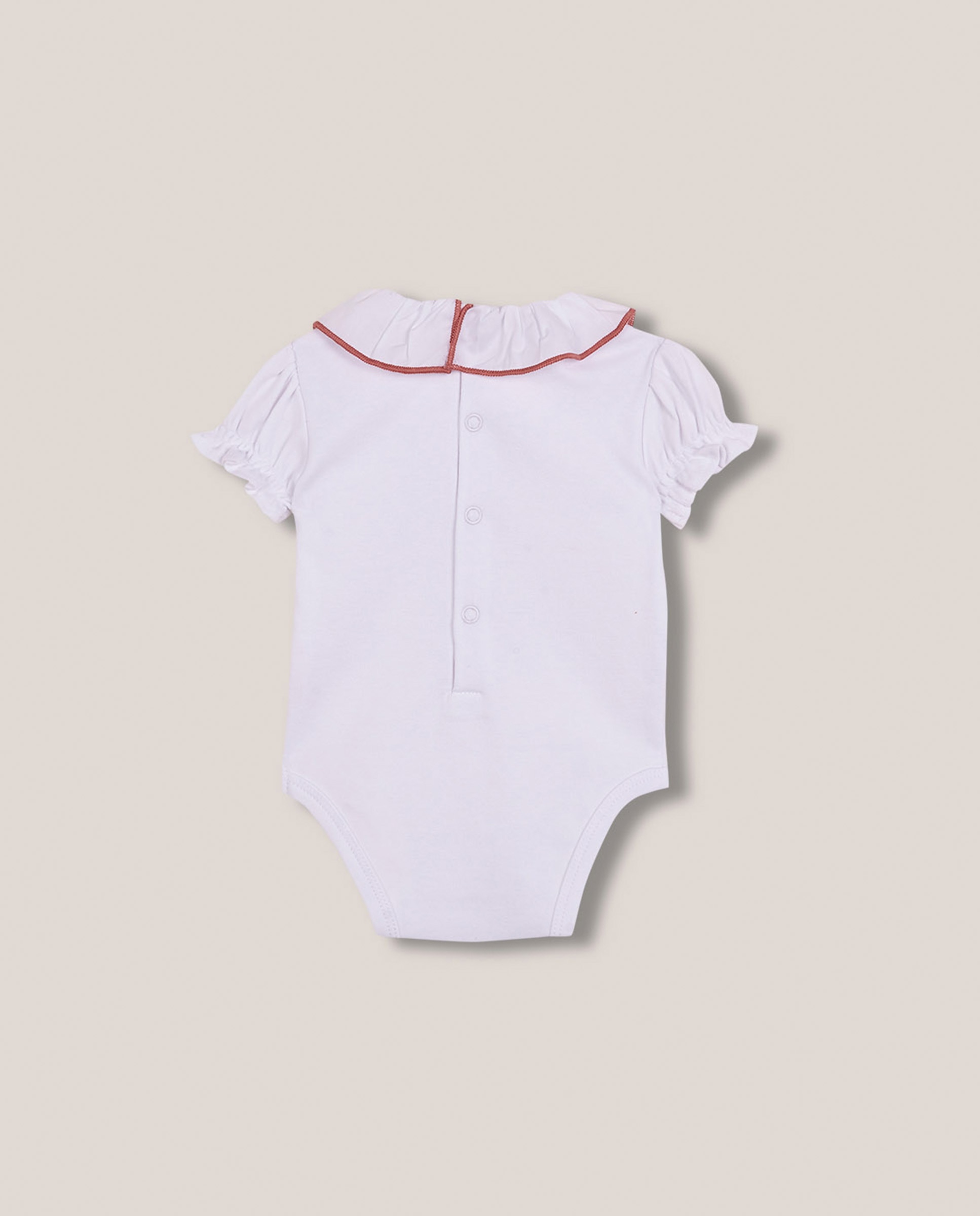 Body Formal com Gola de Popelina em Fio em Contraste Gocco Branco-2
