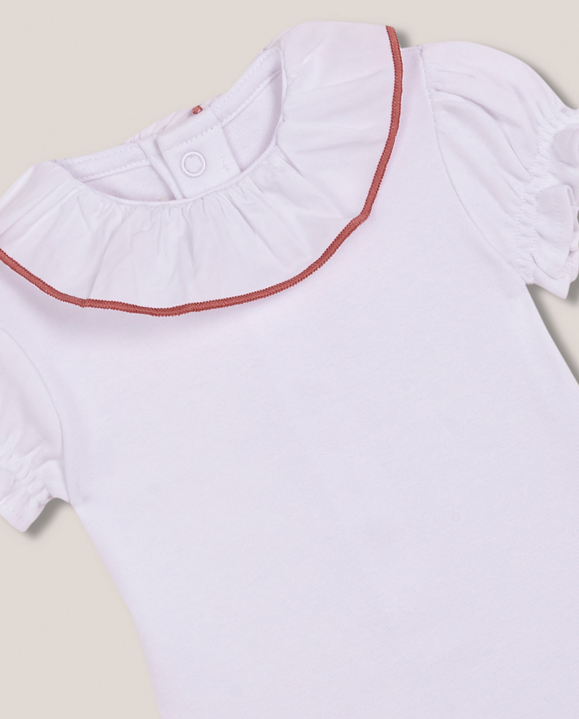Body Formal com Gola de Popelina em Fio em Contraste Gocco Branco-3