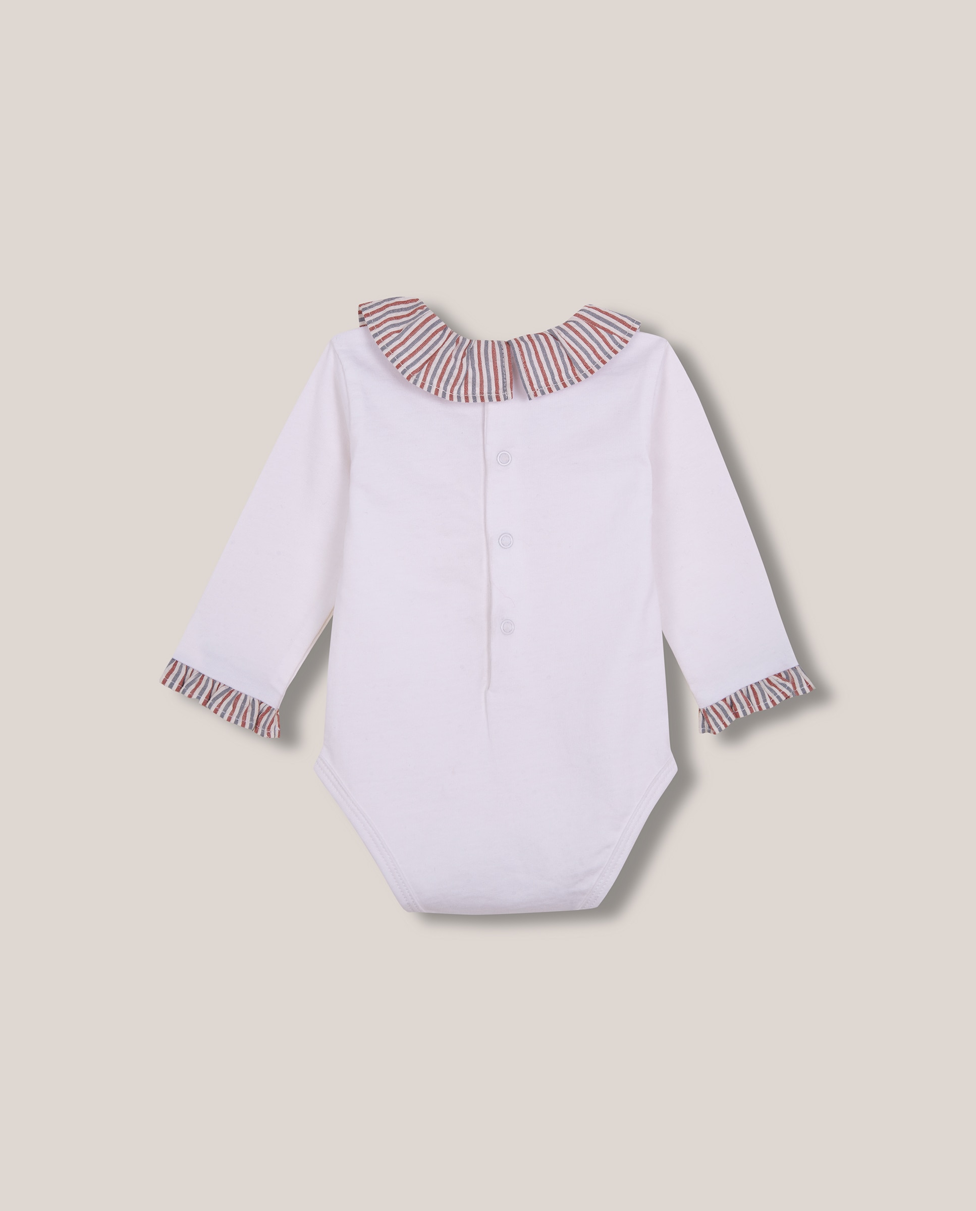 Body para Bebé Formal com Gola em Contraste Branco-2