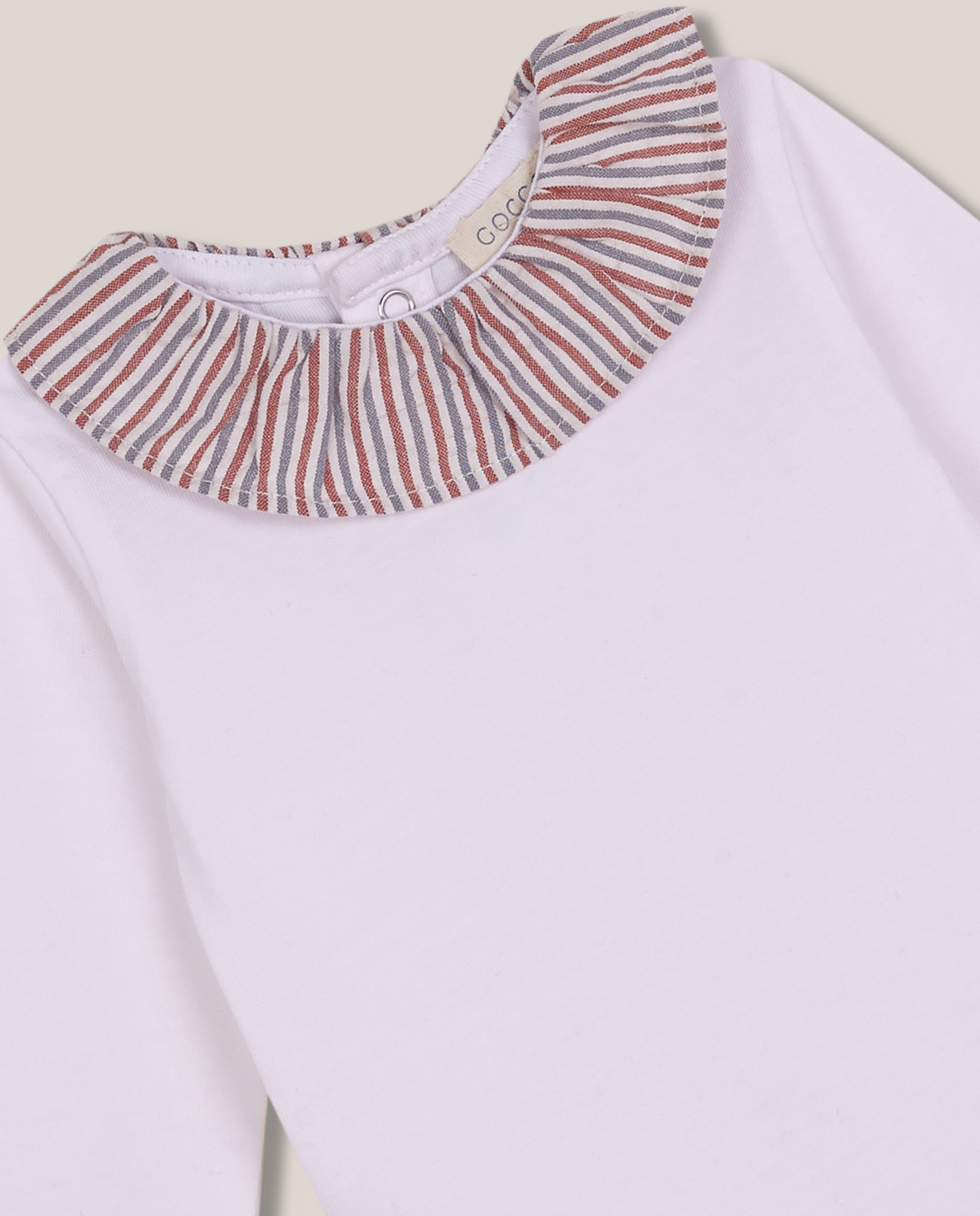 Body para Bebé Formal com Gola em Contraste Branco-3
