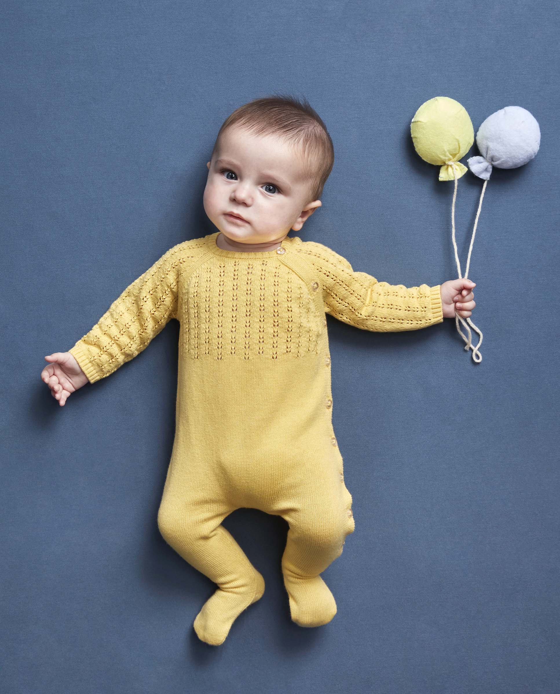 Babygrow de Bebé com Perfurados Gocco Amarelo-5