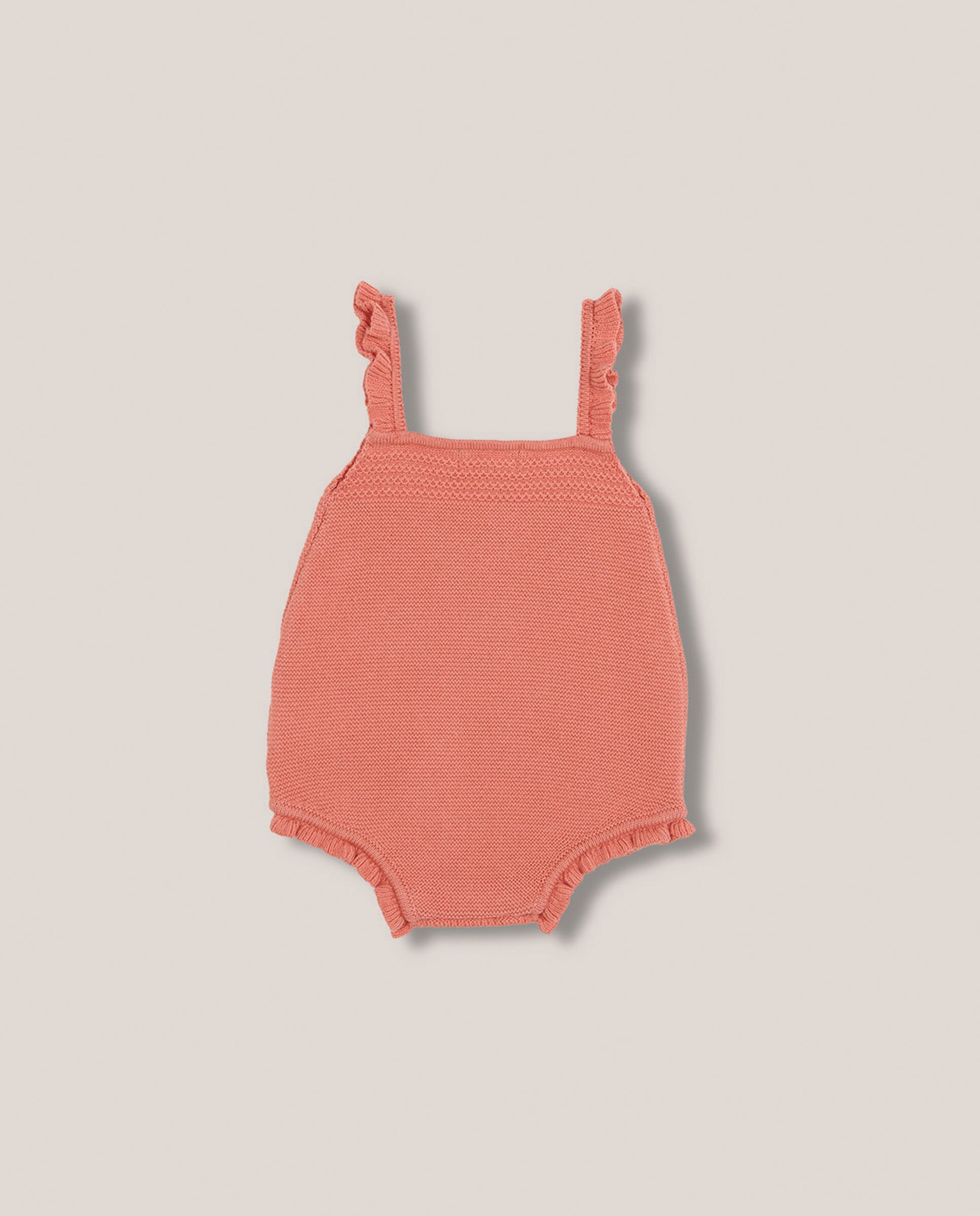 Macacão Curto para Bebé com Folhos Gocco Rosa-2