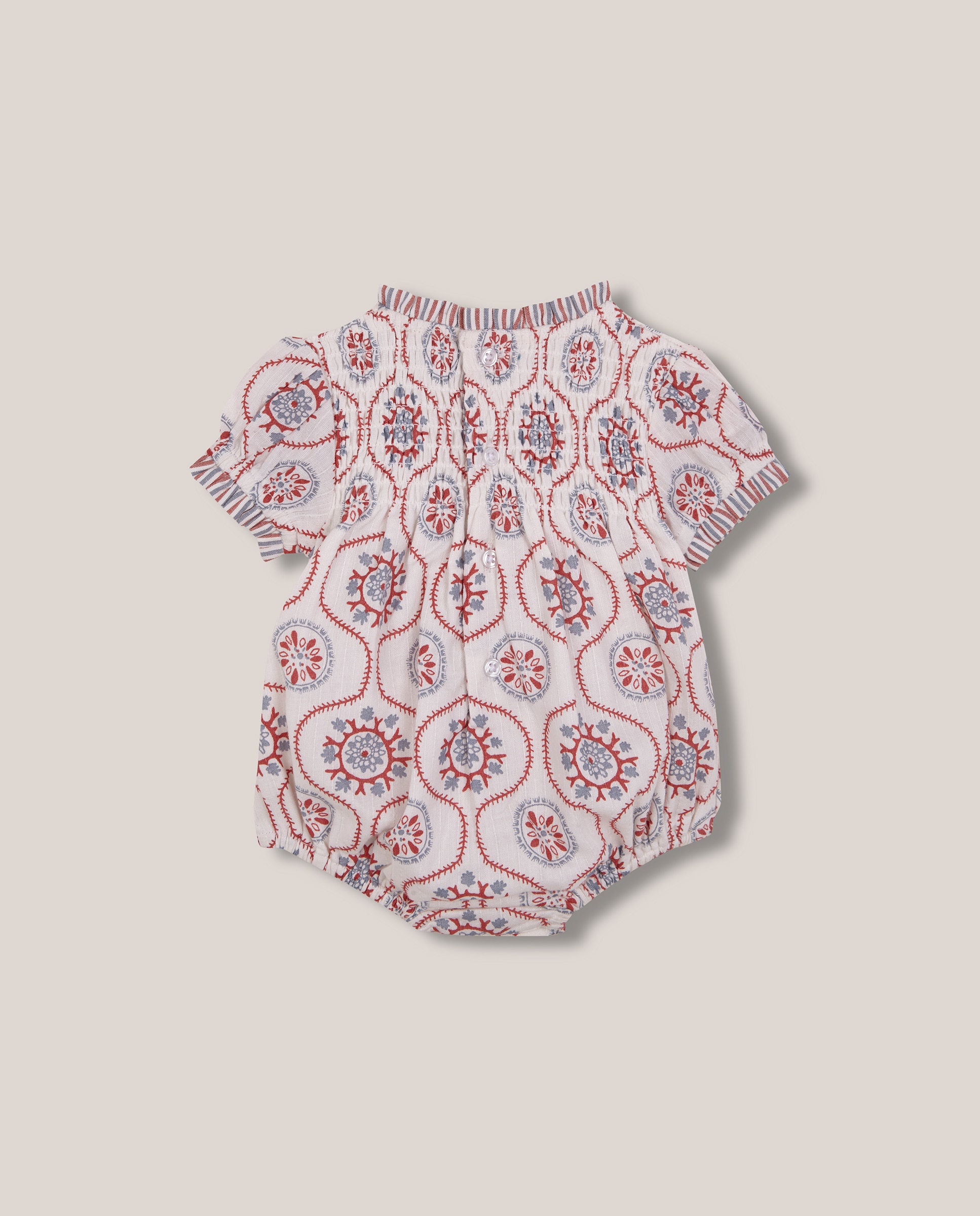 Macacão Curto para Bebé Estampado Gocco Branco-marfim-2