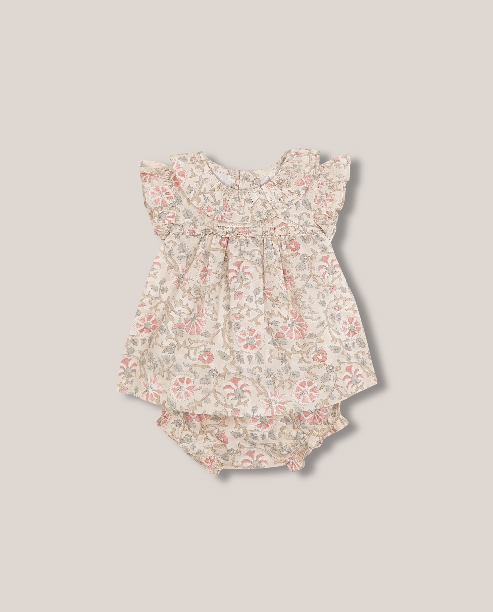 Imagem 0 de Vestido Curto para Bebé Estampado com Cobre-fraldas
