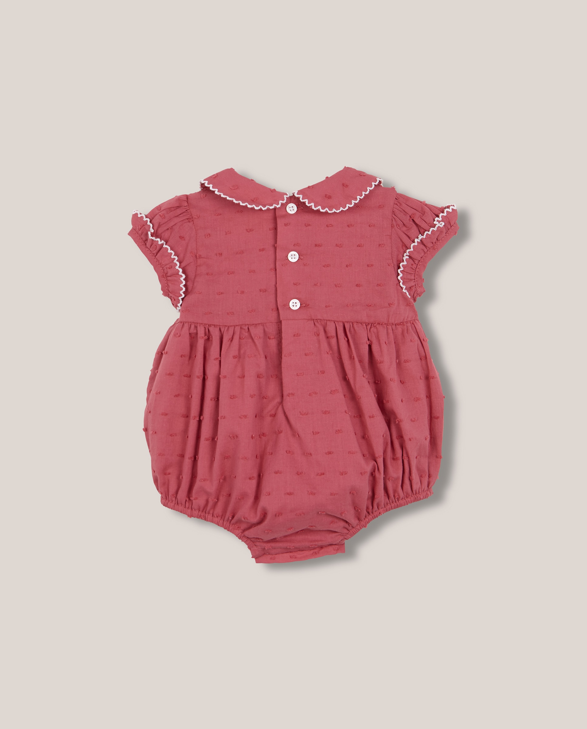 Conjunto de Macacão Curto para Bebé a Condizer com Capota Gocco Coral-2