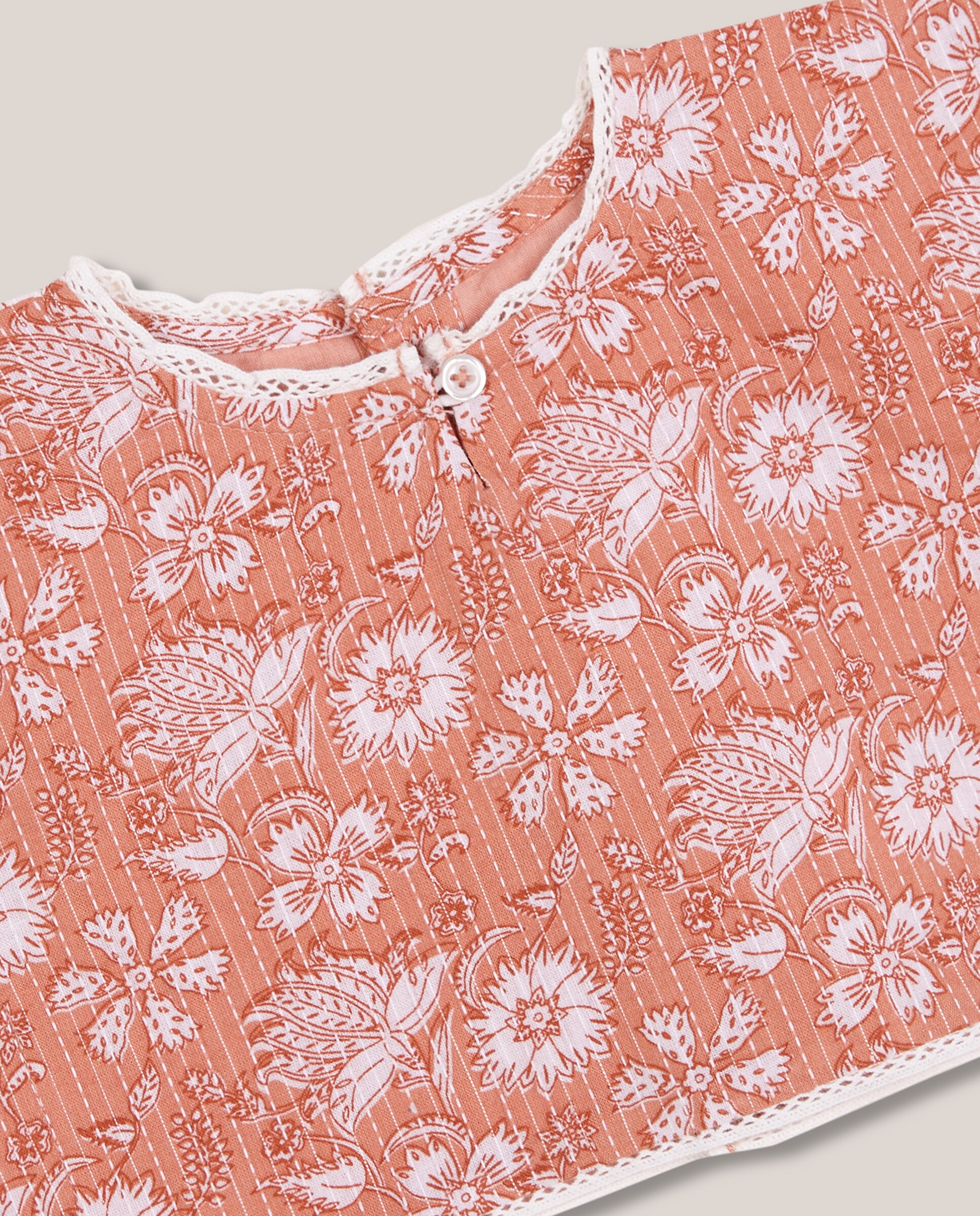 Babete de Bebé Flor Índia Gocco Coral-3
