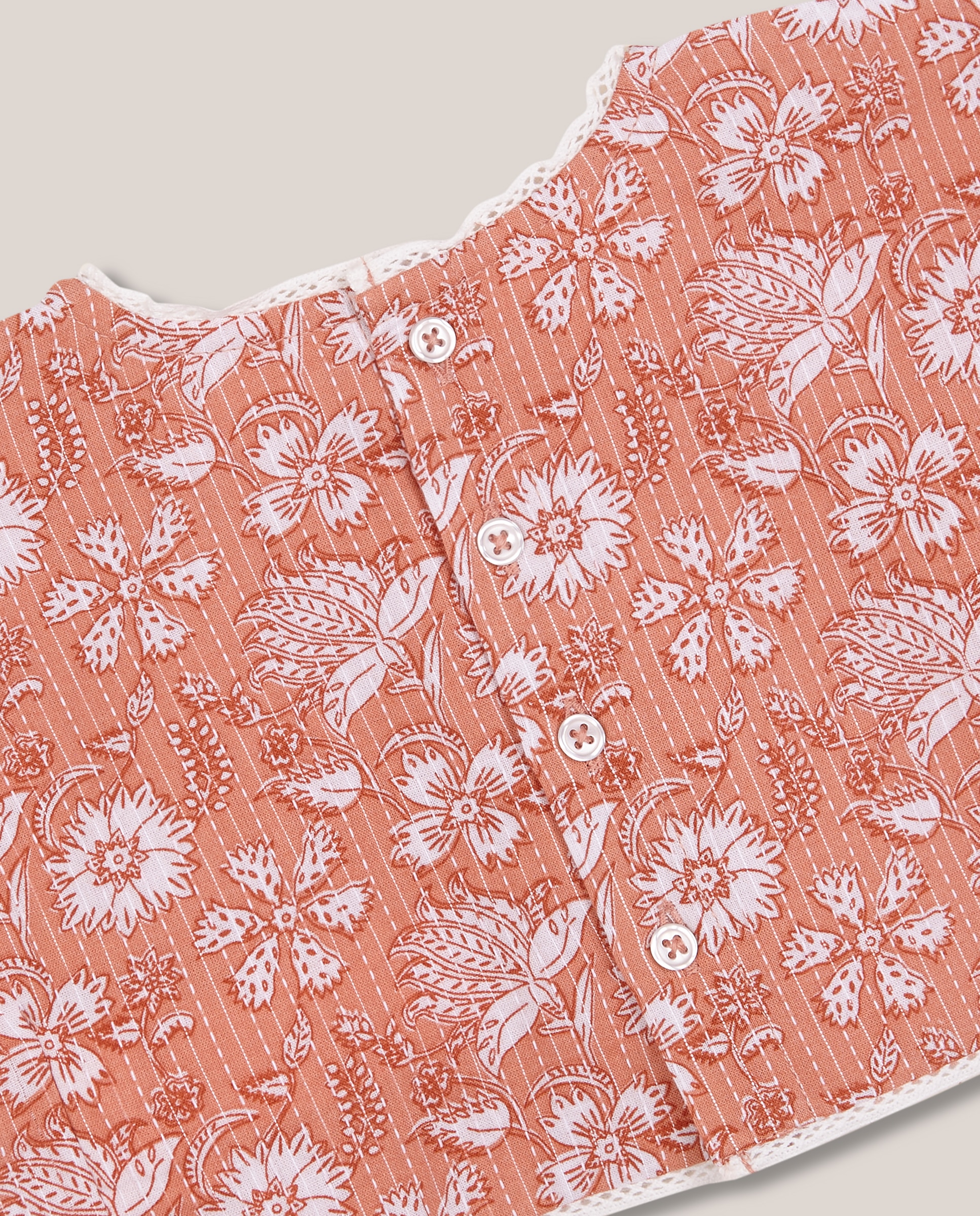 Babete de Bebé Flor Índia Gocco Coral-4