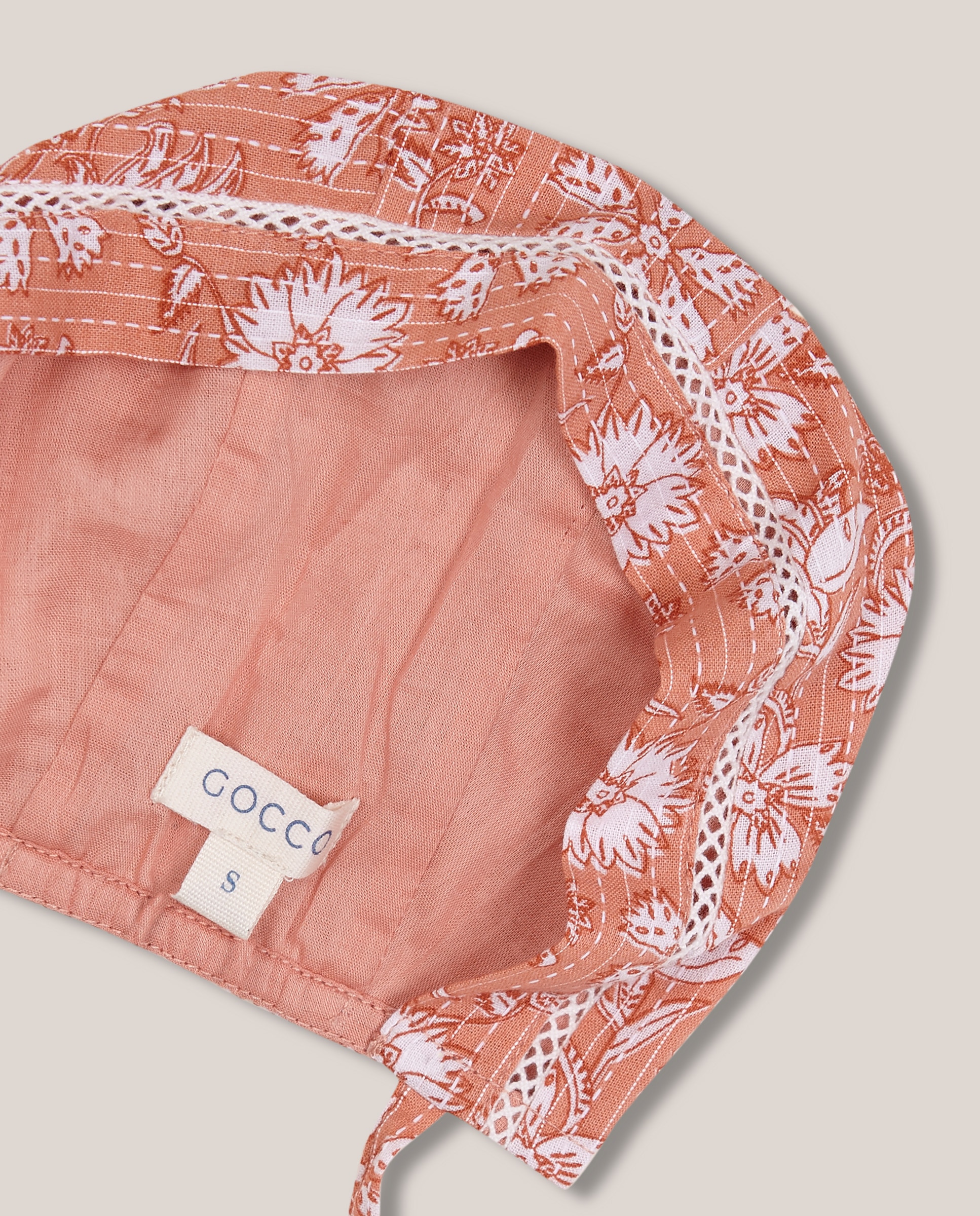 Chapéu de Bebé Flor Índia Gocco Coral-2