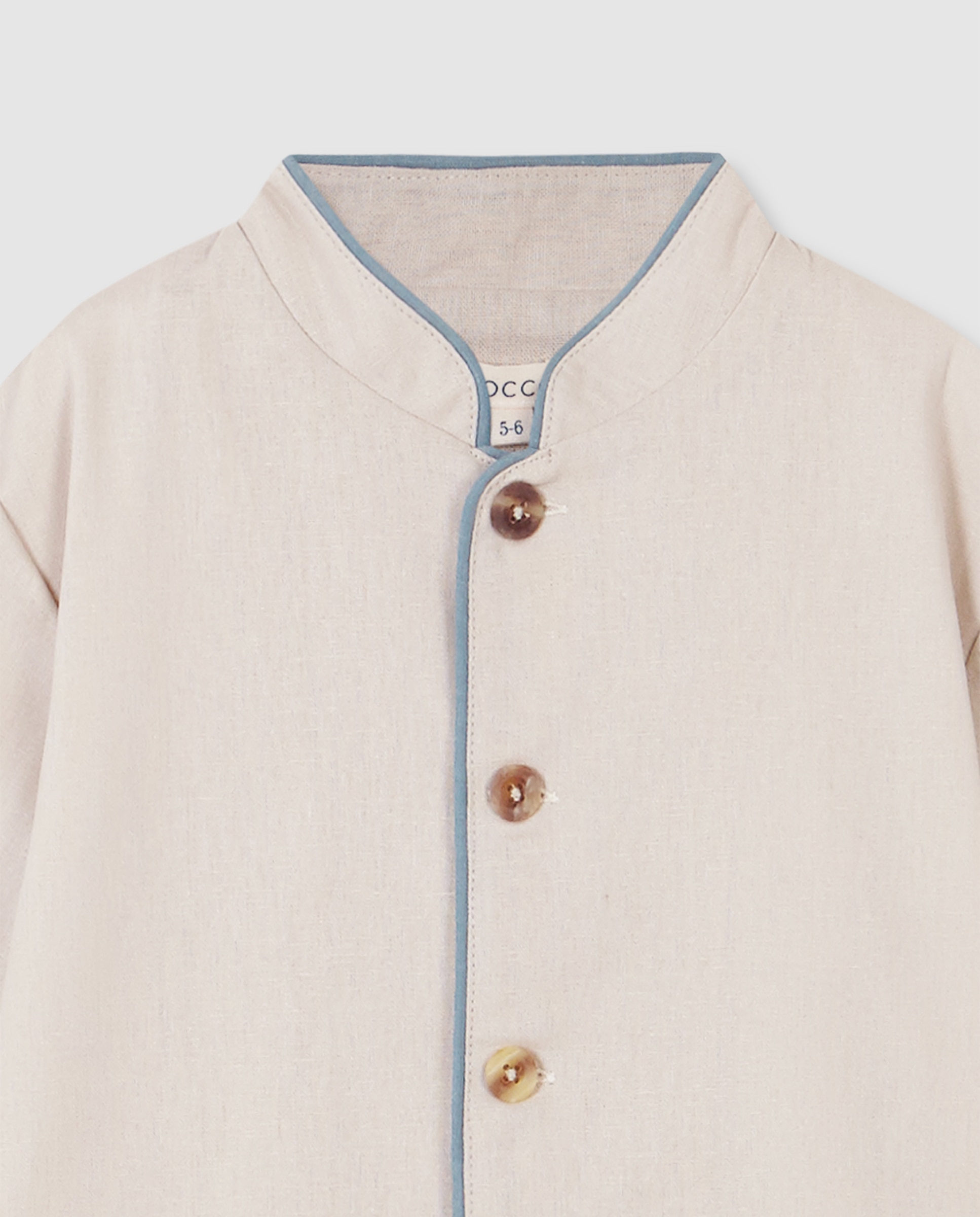 Casaco Infantil de Linho Bege-5