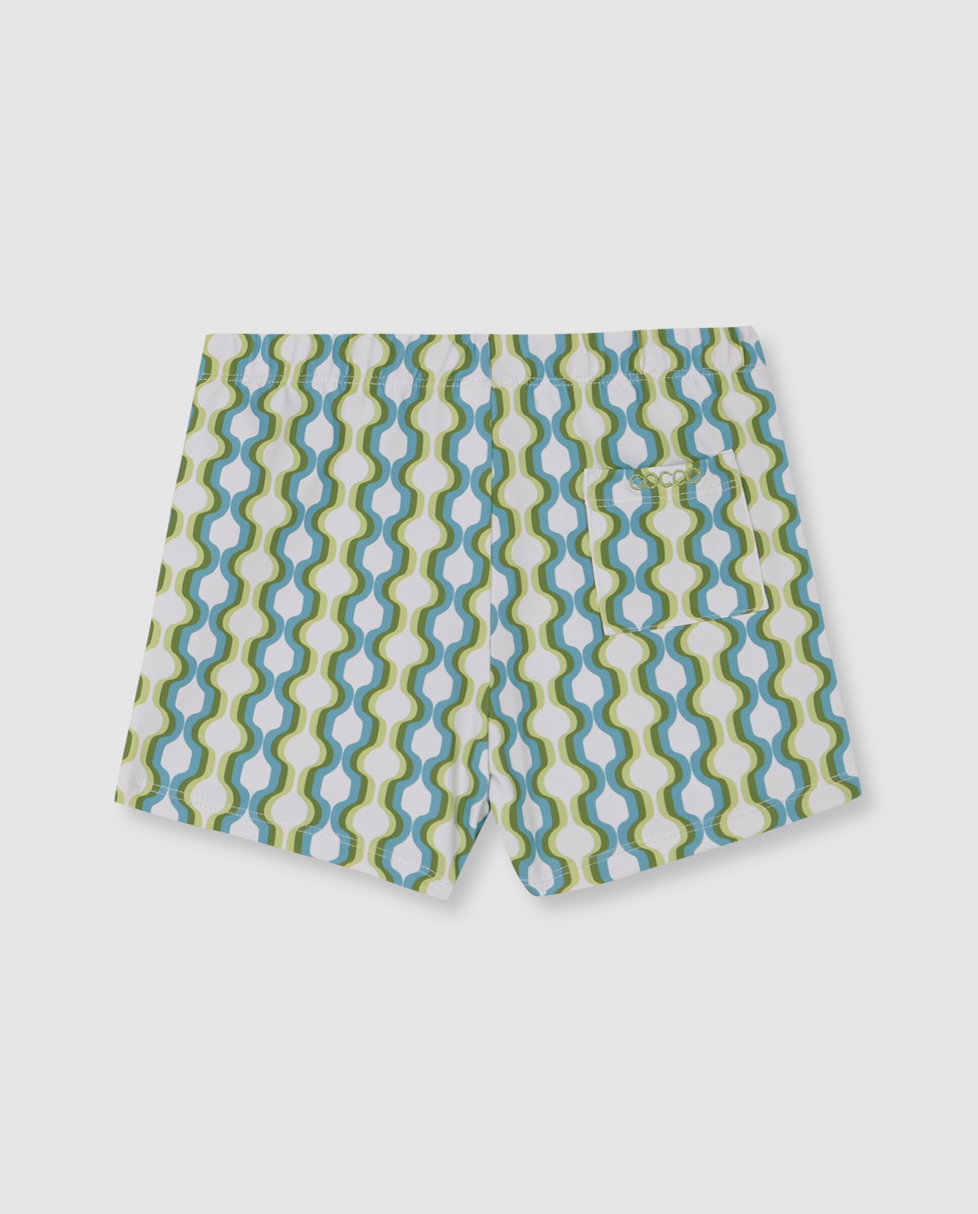 Fato de Banho Infantil com Estampado Geométrico Gocco Azul / Verde-2