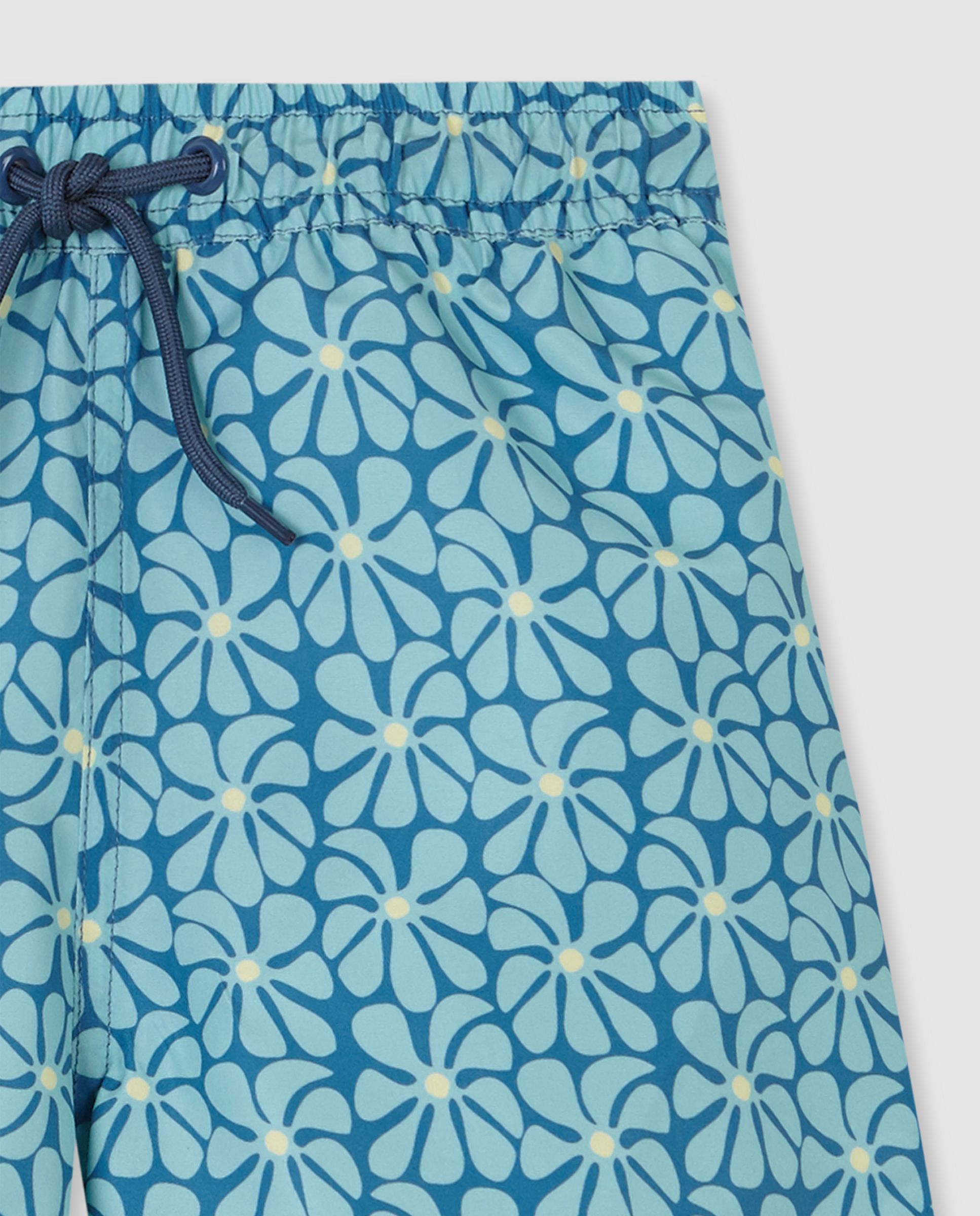 Fato de Banho Infantil com Estampado Retro Azul-3