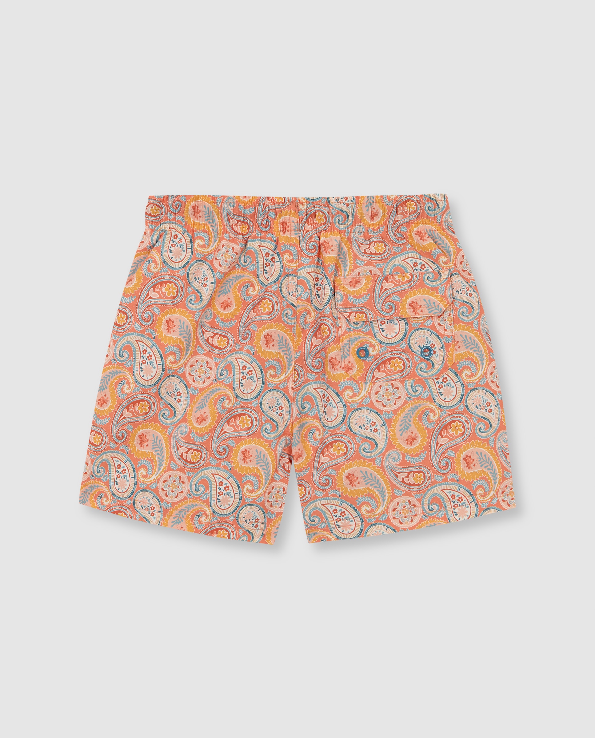 Fato de Banho Infantil com Estampado Paisley Laranja-2