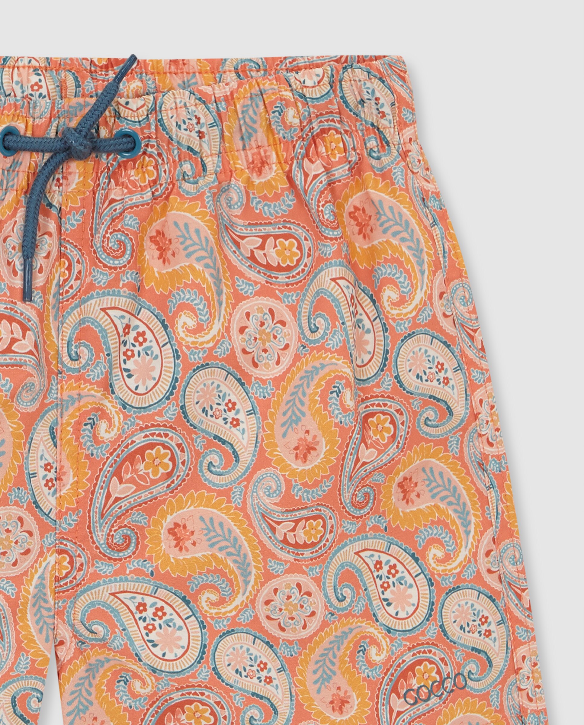 Fato de Banho Infantil com Estampado Paisley Laranja-3