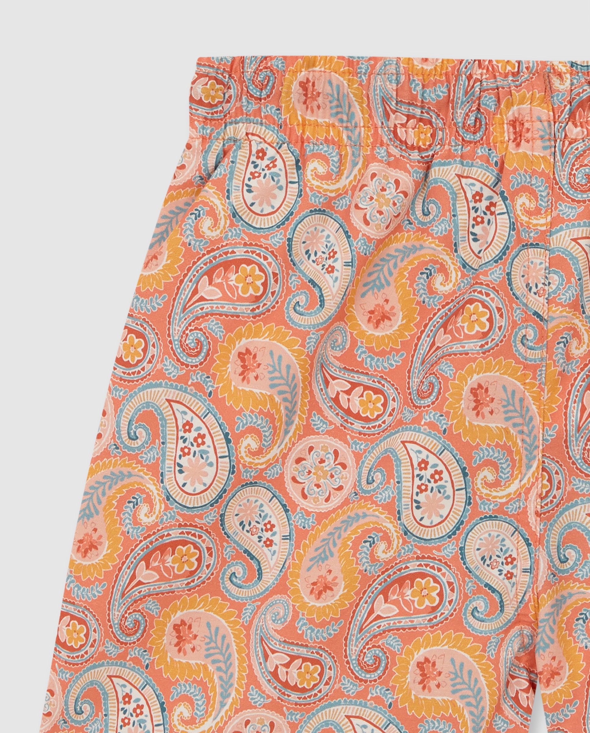 Fato de Banho Infantil com Estampado Paisley Laranja-4