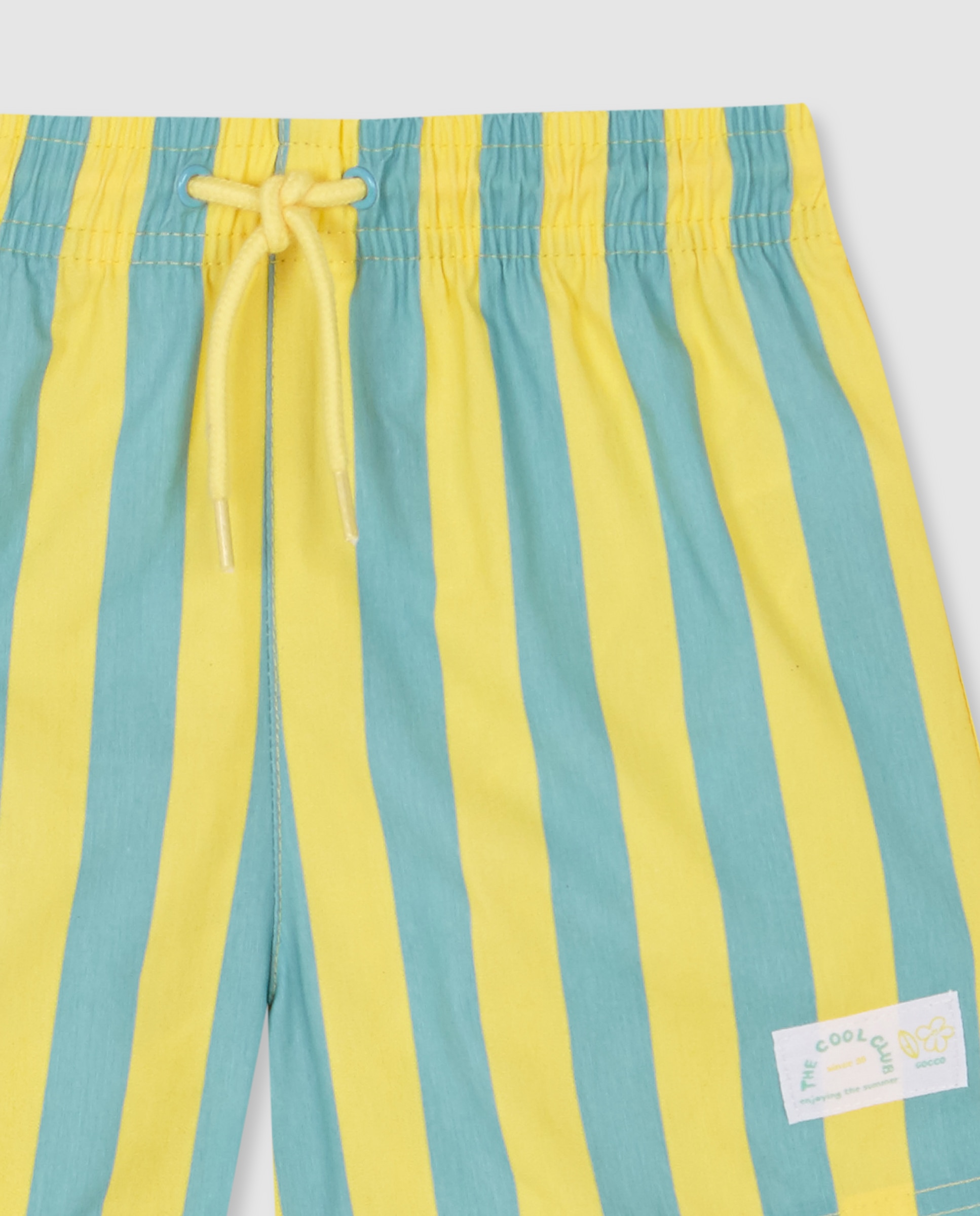 Fato de Banho Infantil Às Riscas Gocco Amarelo-flúor-3