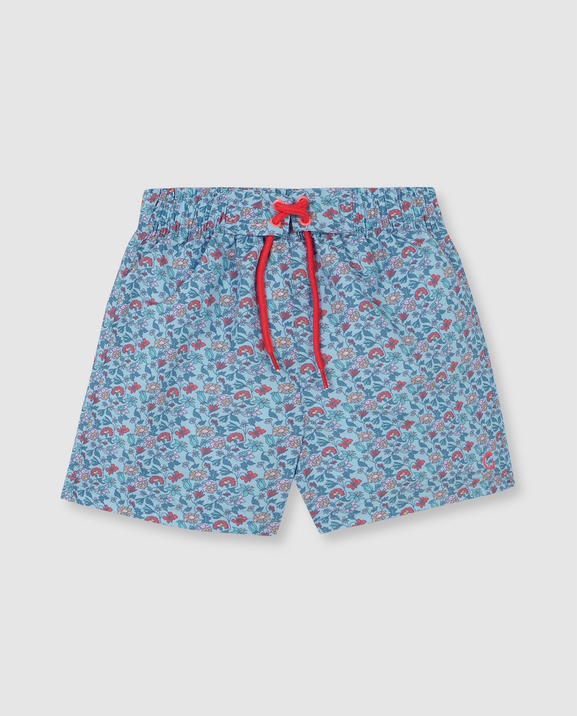 Fato de Banho Infantil com Estampado Floral Gocco Azul-claro-1