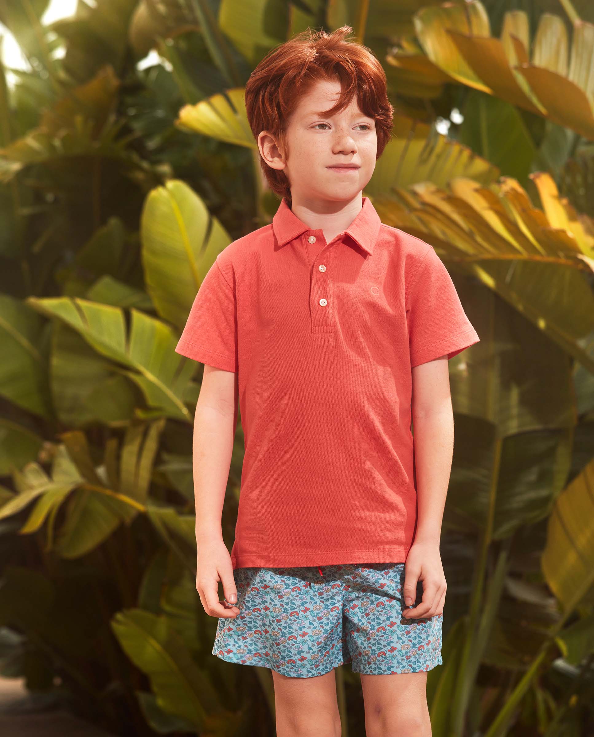 Fato de Banho Infantil com Estampado Floral Gocco Azul-claro-5