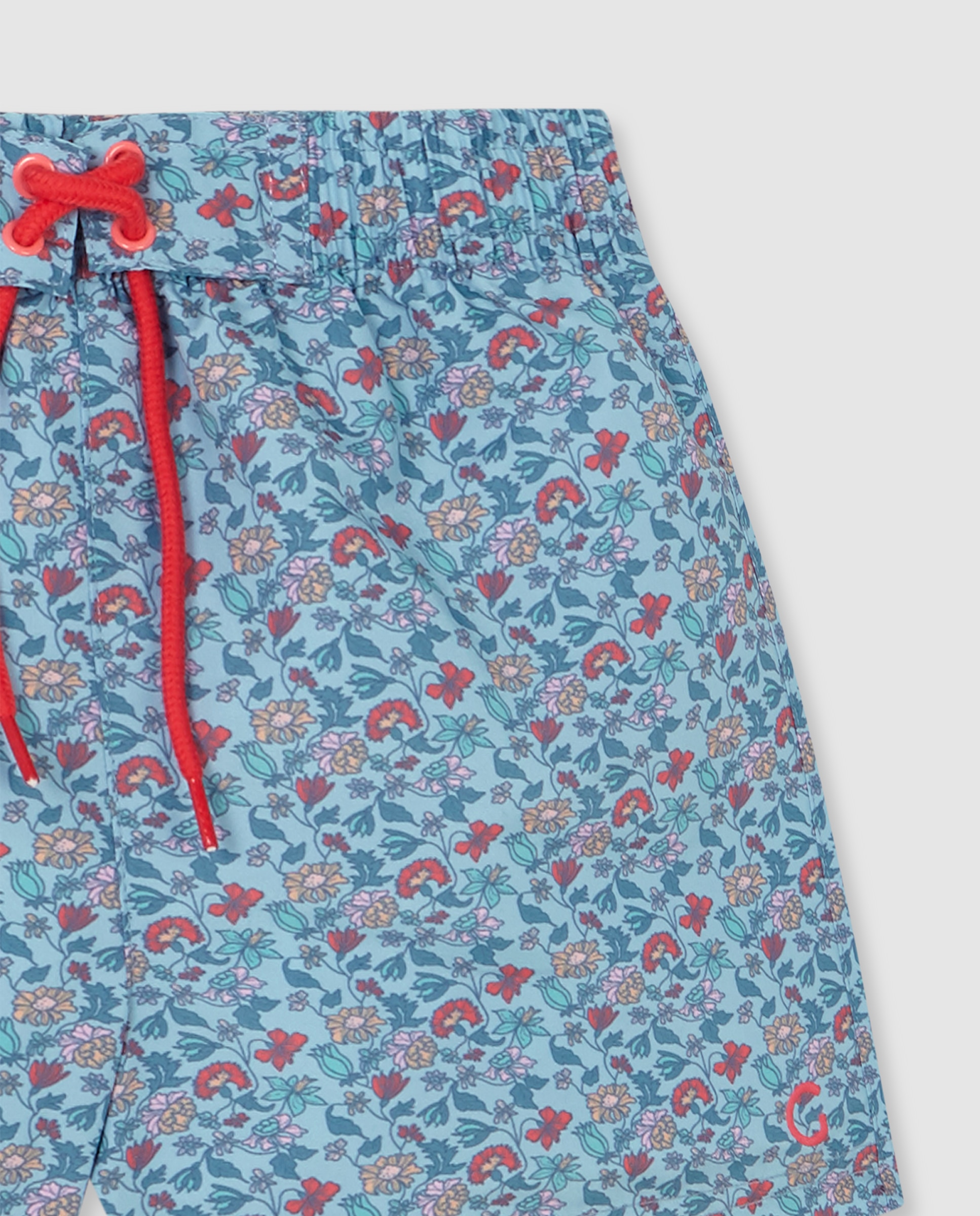 Fato de Banho Infantil com Estampado Floral Gocco Azul-claro-3