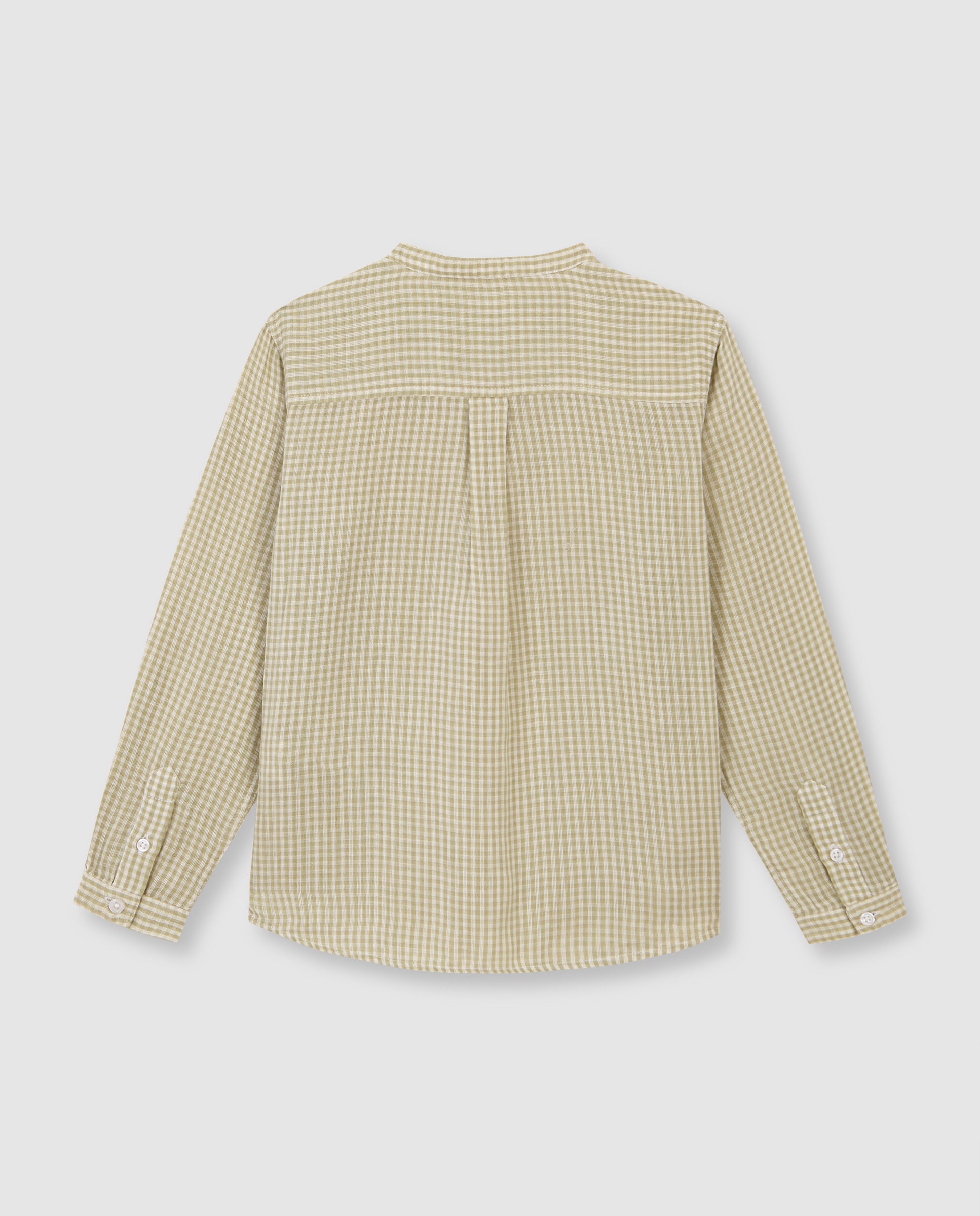 Camisa Infantil Gola À Padre Vichy Branco-marfim-4