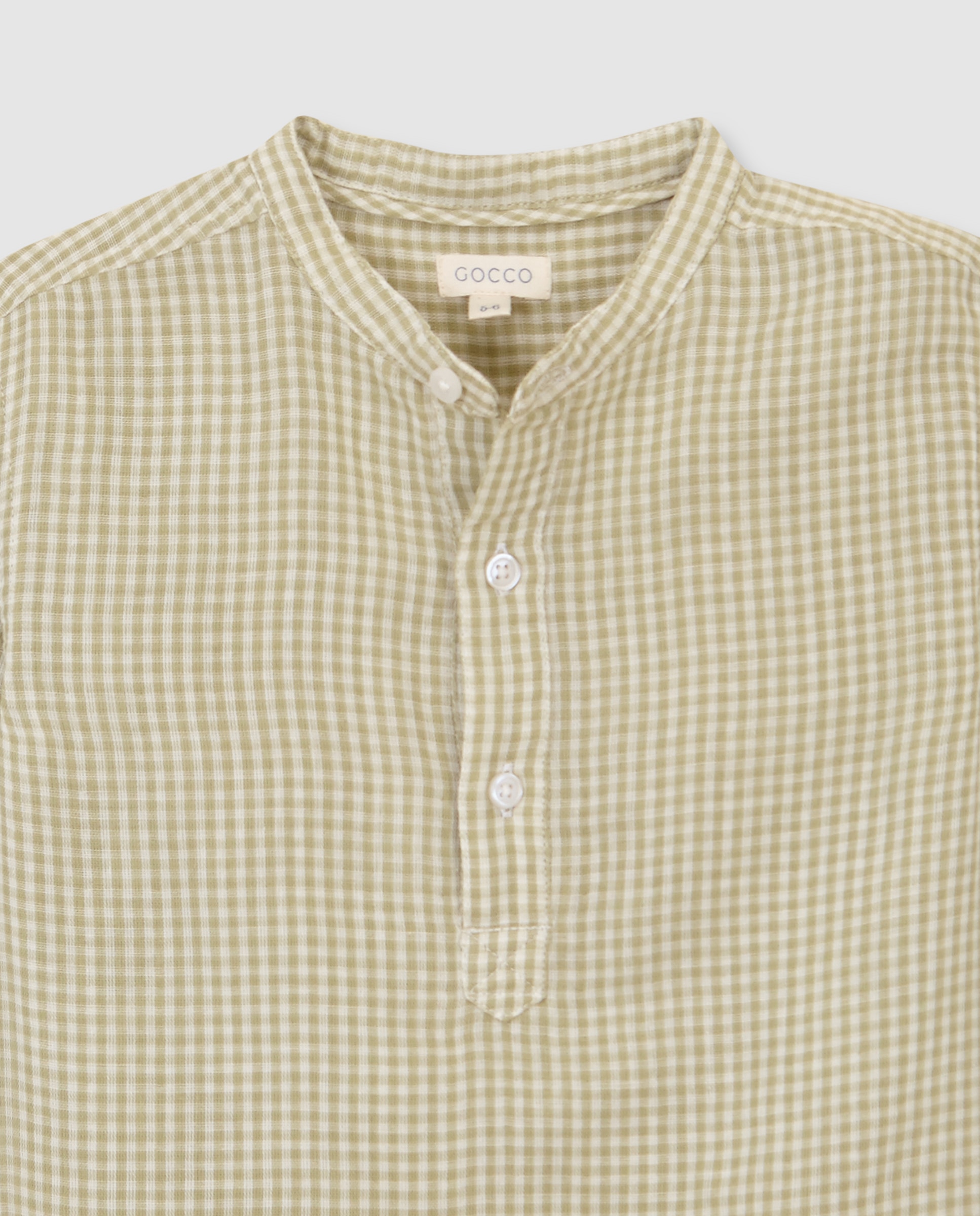 Camisa Infantil Gola À Padre Vichy Branco-marfim-5