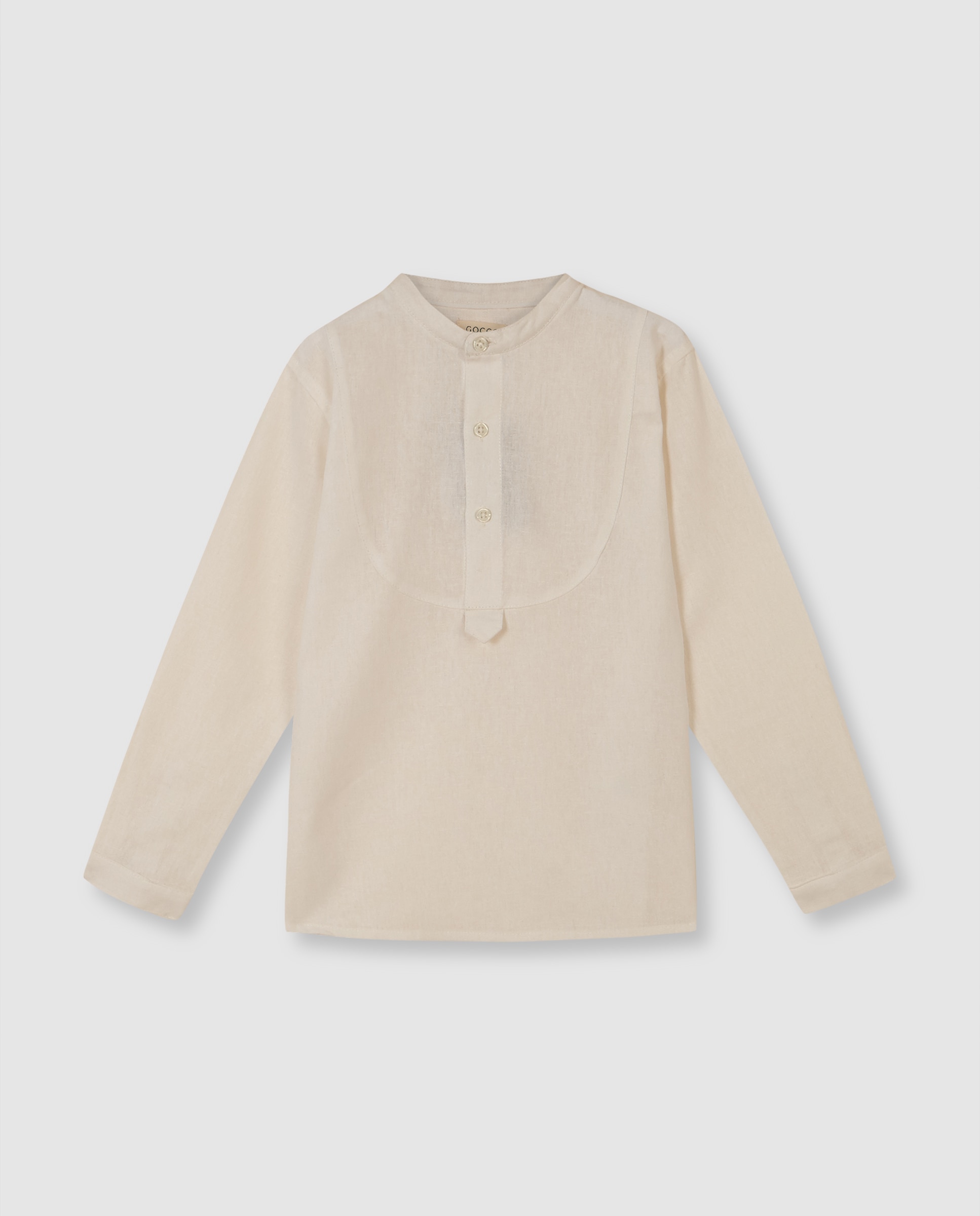 Camisa Infantil Panadeira de Linho Branco-marfim-3