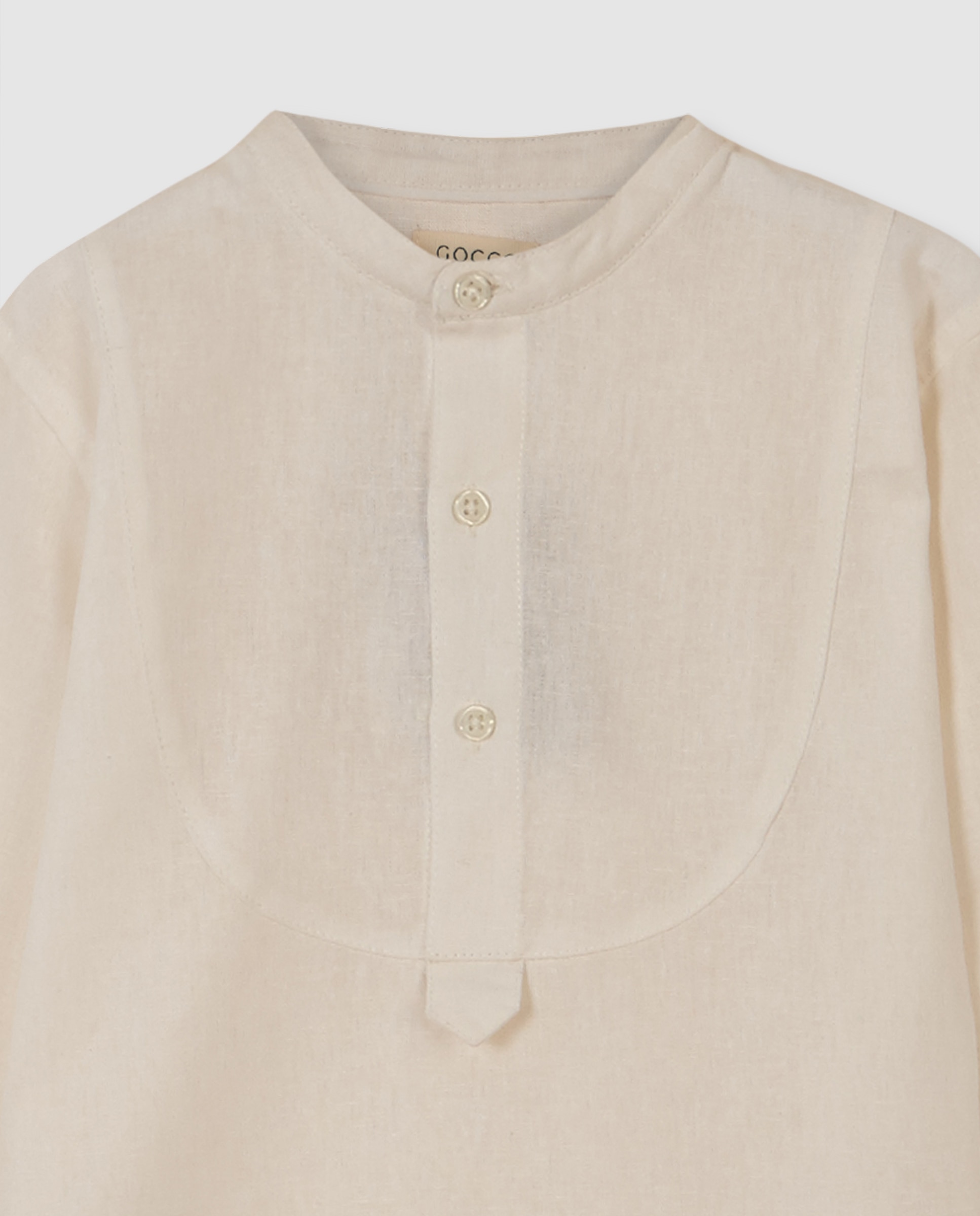 Camisa Infantil Panadeira de Linho Branco-marfim-5
