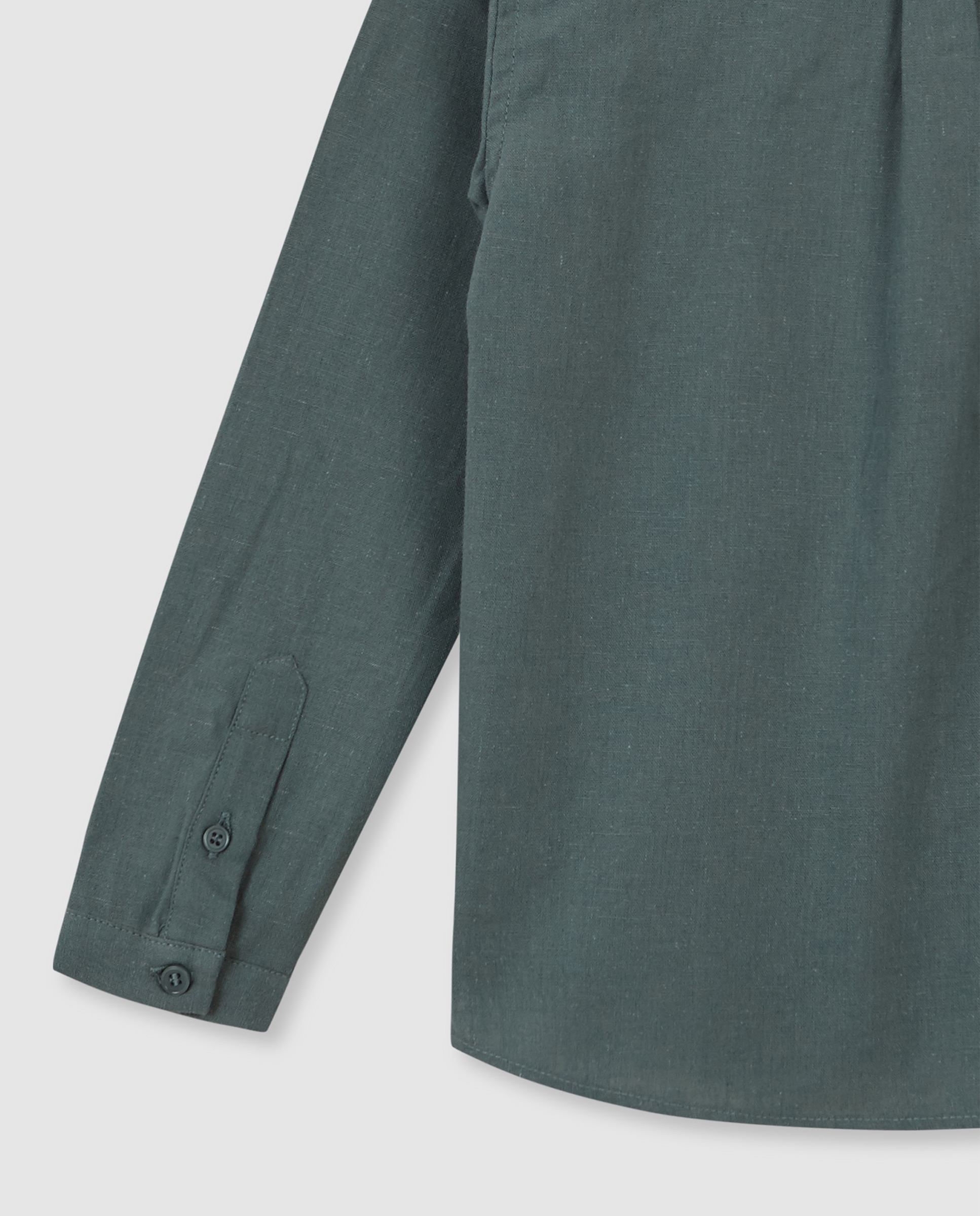 Camisa Infantil de Gola À Padre Lisa de Linho Verde-6