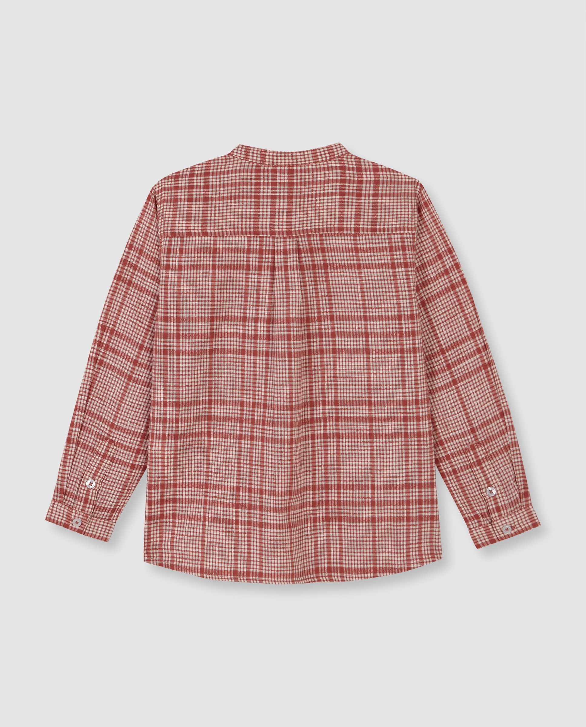 Camisa Infantil Mao Aos Quadrados Gocco Vermelho-telha-2