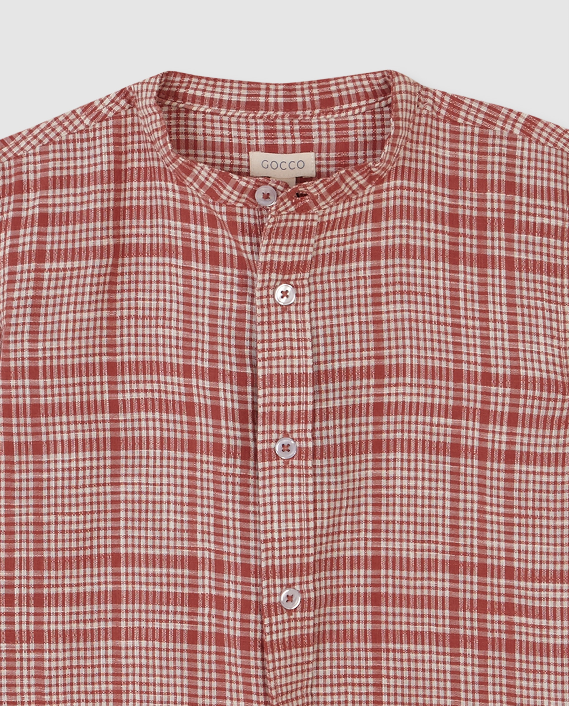Camisa Infantil Mao Aos Quadrados Gocco Vermelho-telha-3