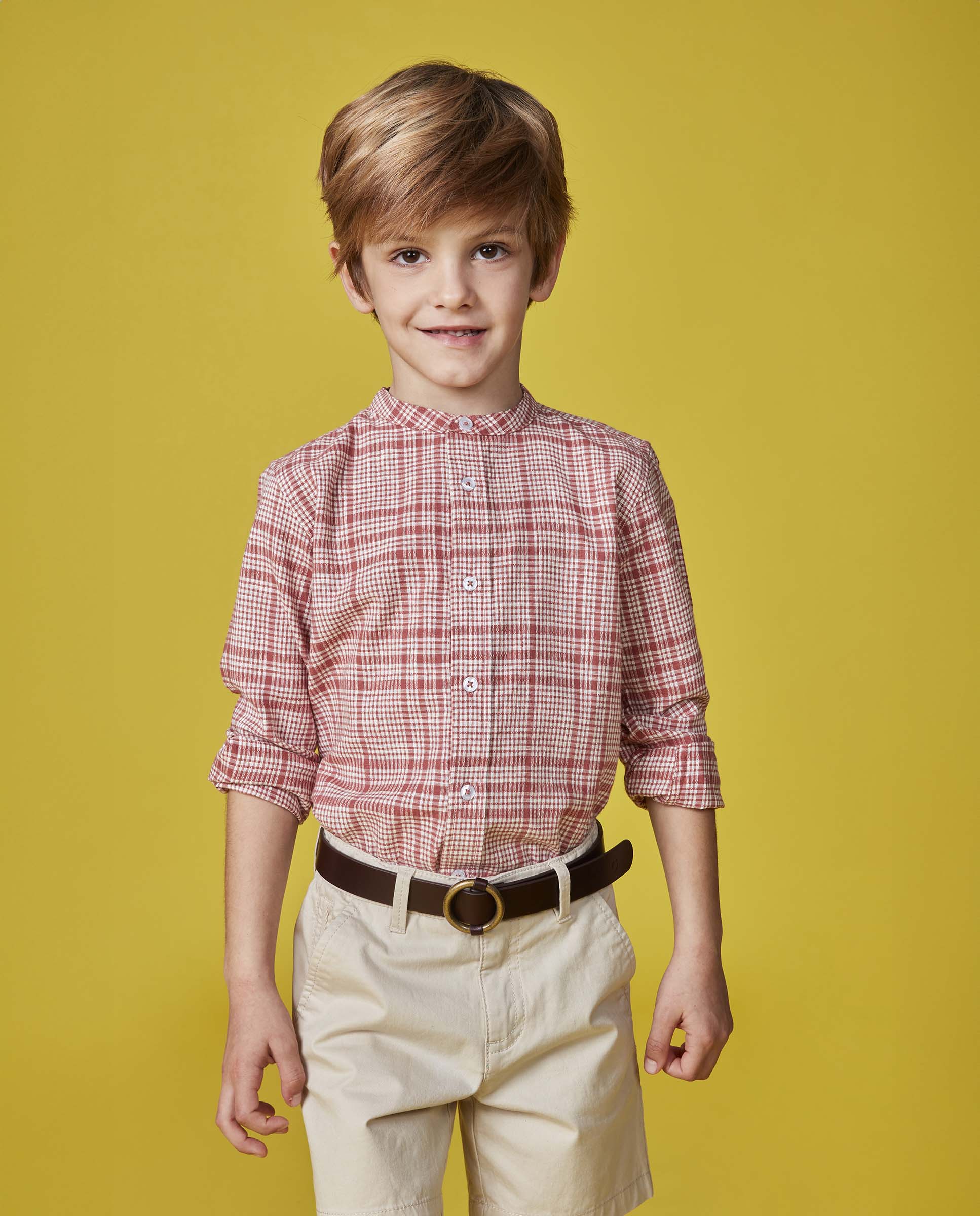 Camisa Infantil Mao Aos Quadrados Gocco Vermelho-telha-5
