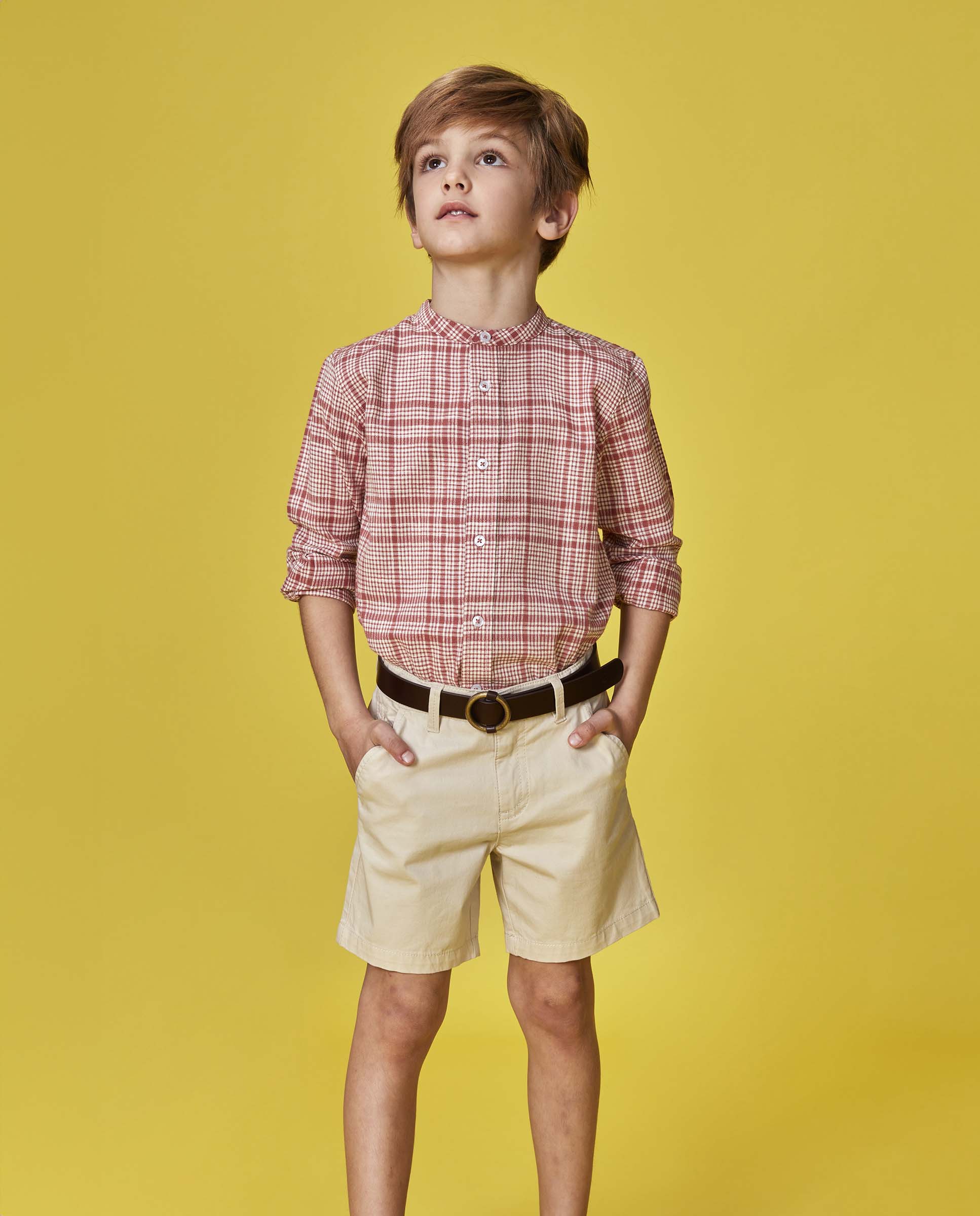 Camisa Infantil Mao Aos Quadrados Gocco Vermelho-telha-6