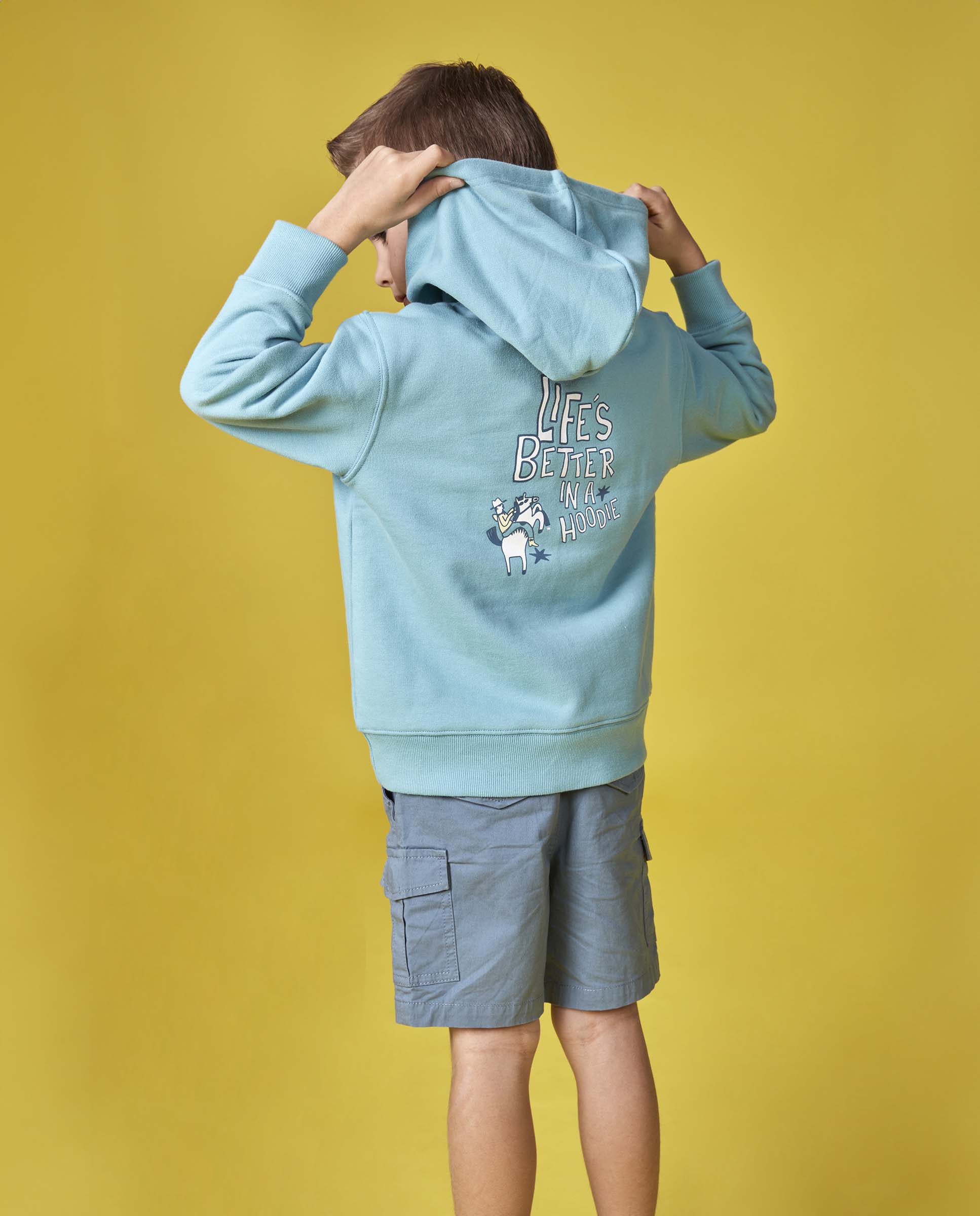 Sweatshirt Infantil "life's Better In a Hoodie Gocco Azul-claro-5