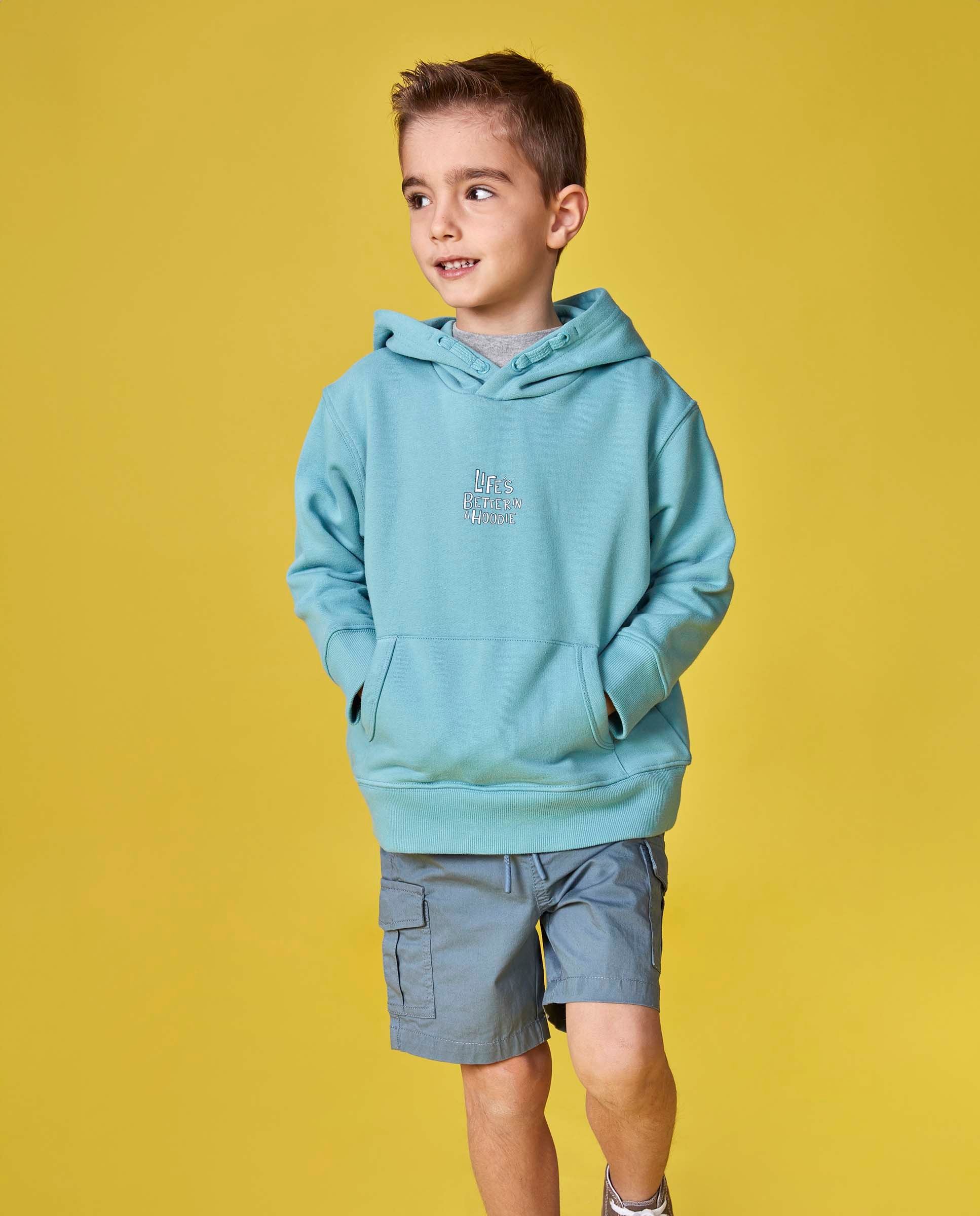 Sweatshirt Infantil "life's Better In a Hoodie Gocco Azul-claro-6