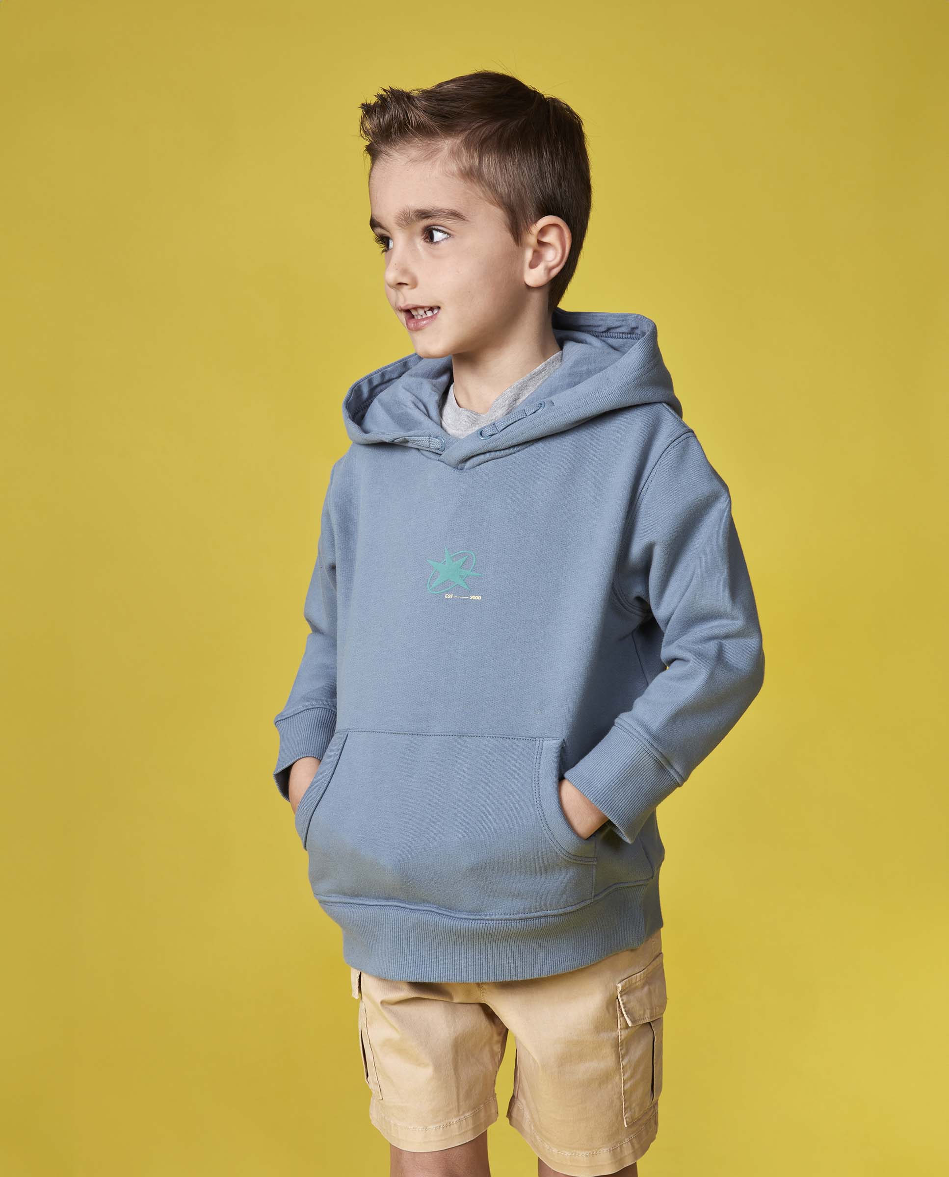 Sweatshirt Infantil com Capuz Azul-claro-5