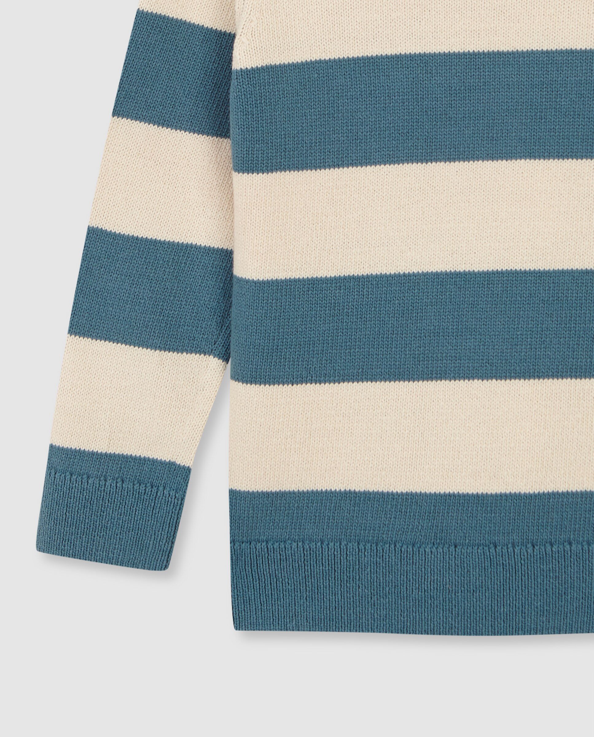 Camisola Infantil Às Riscas com Gráfico Gocco Azul denim-4
