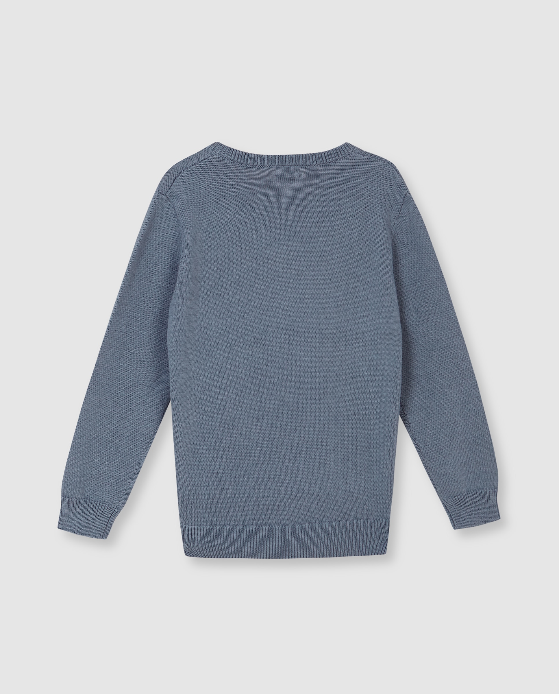 Camisola Infantil com Gola em V Gocco Cinzento-3