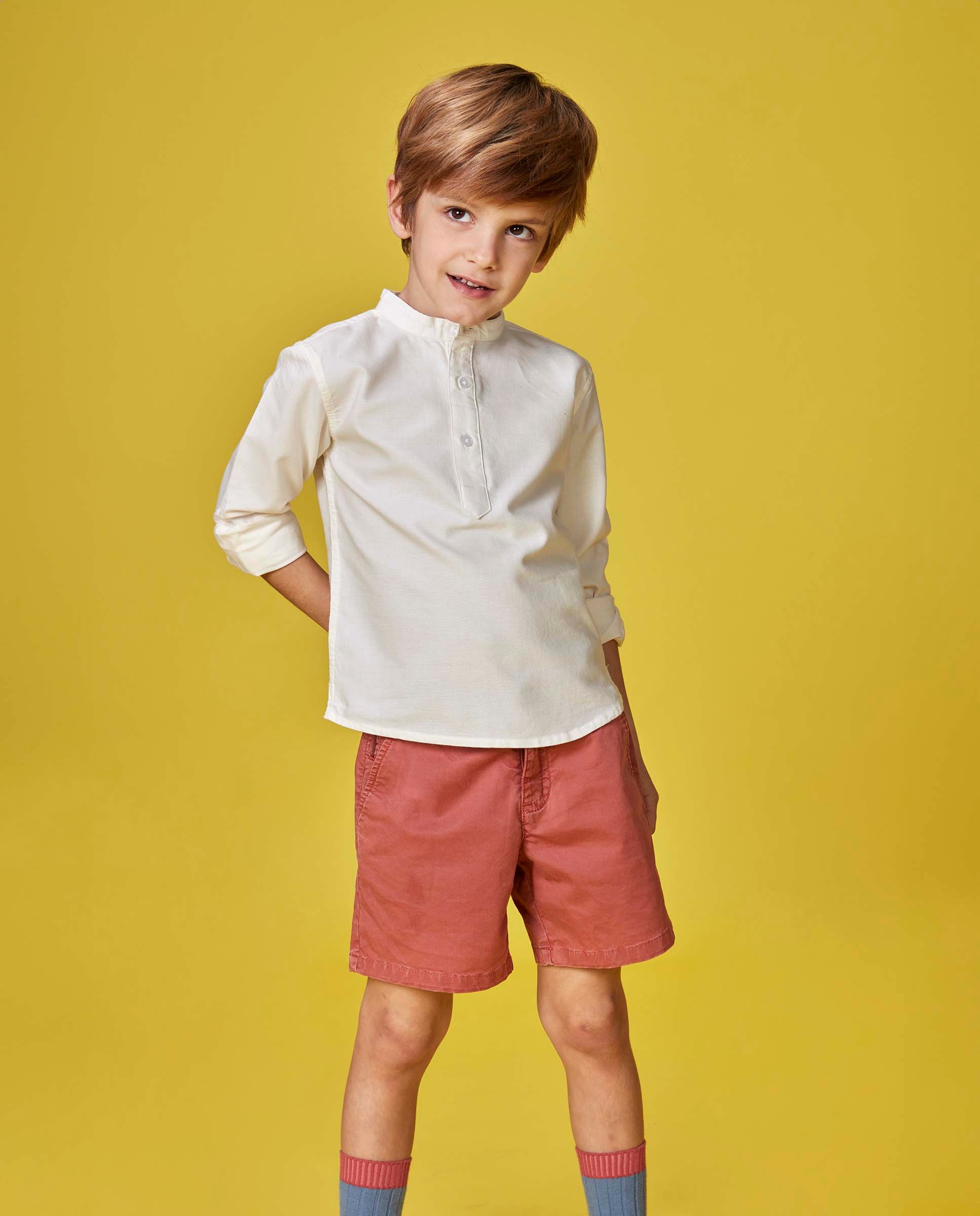 Calças Chino Curtas Infantil Gocco Rosa-5