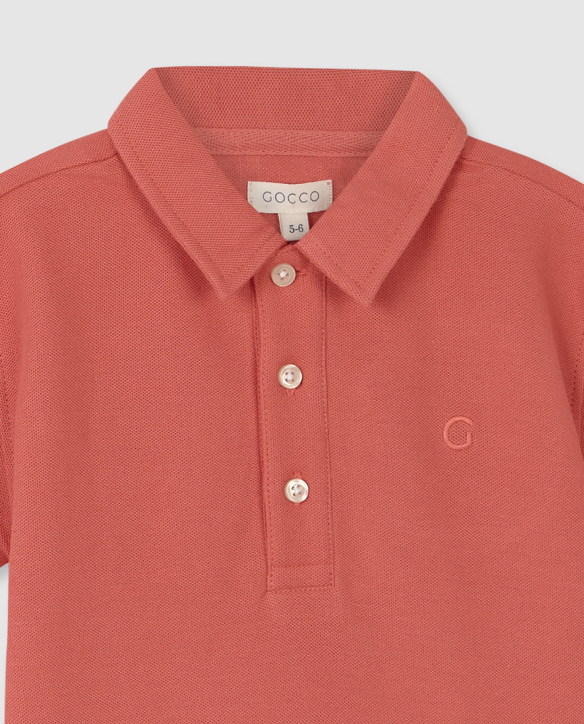 Polo Básico Infantil de Piqué Gocco Rosa-3