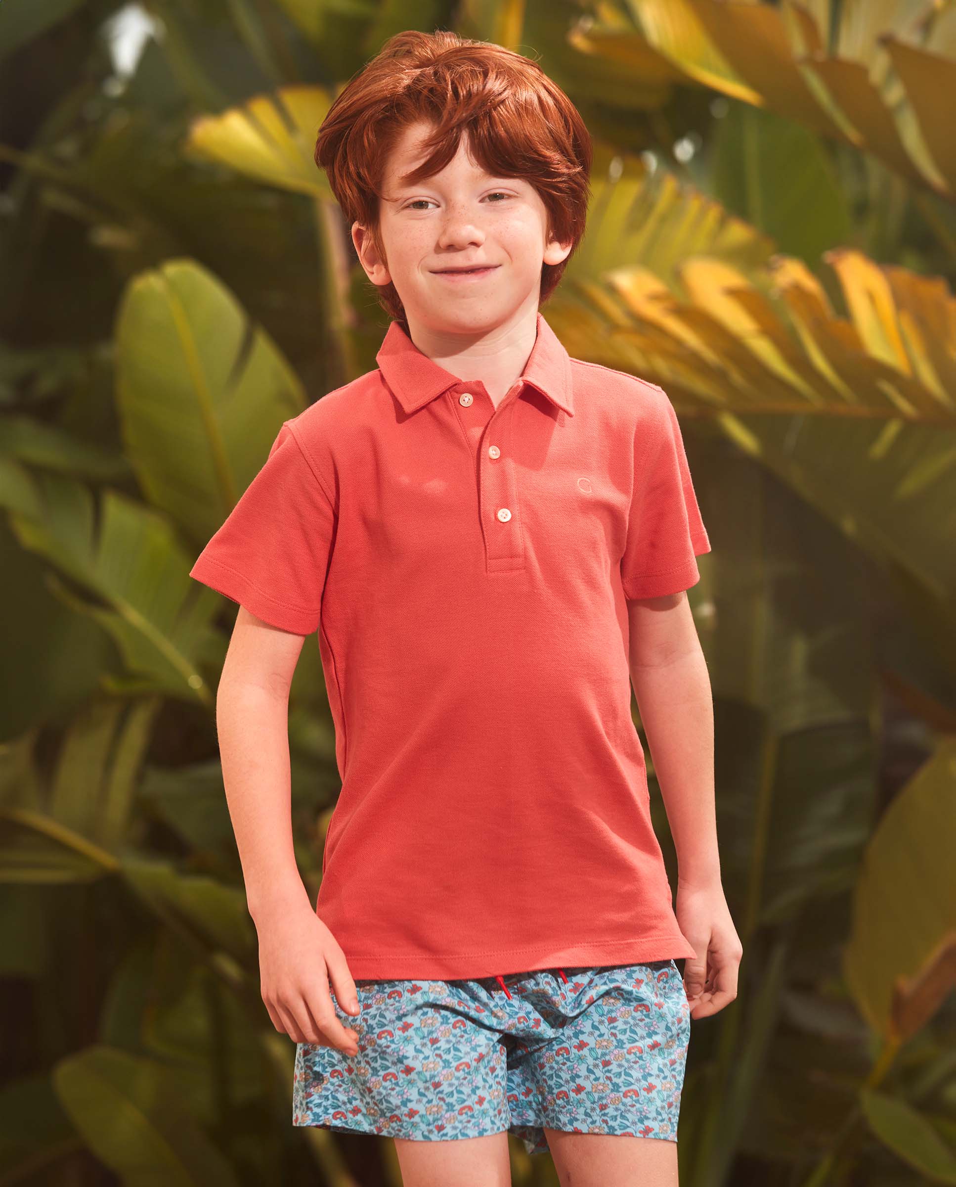 Polo Básico Infantil de Piqué Gocco Rosa-5