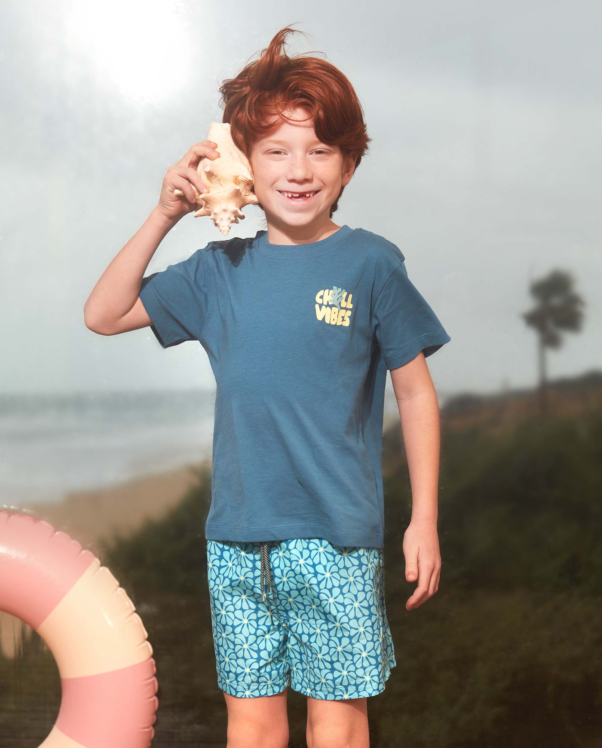 T-shirt Infantil com Print Azul denim-5