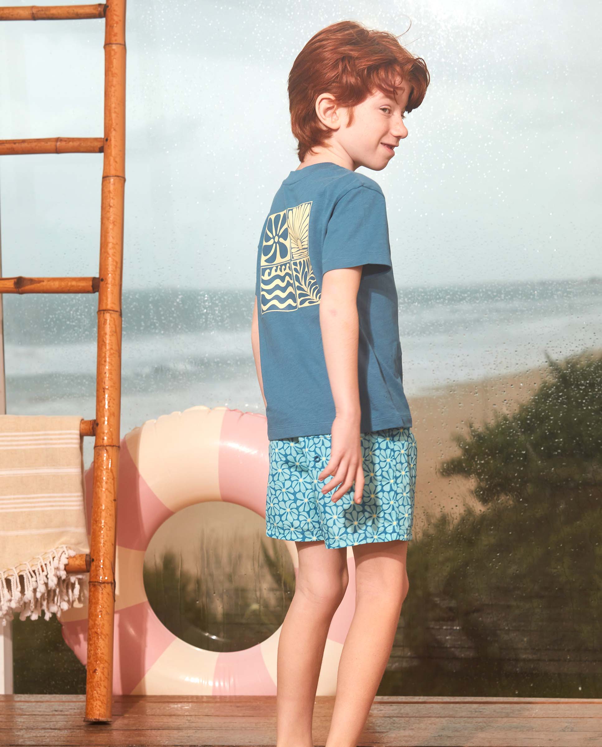 T-shirt Infantil com Print Azul denim-6