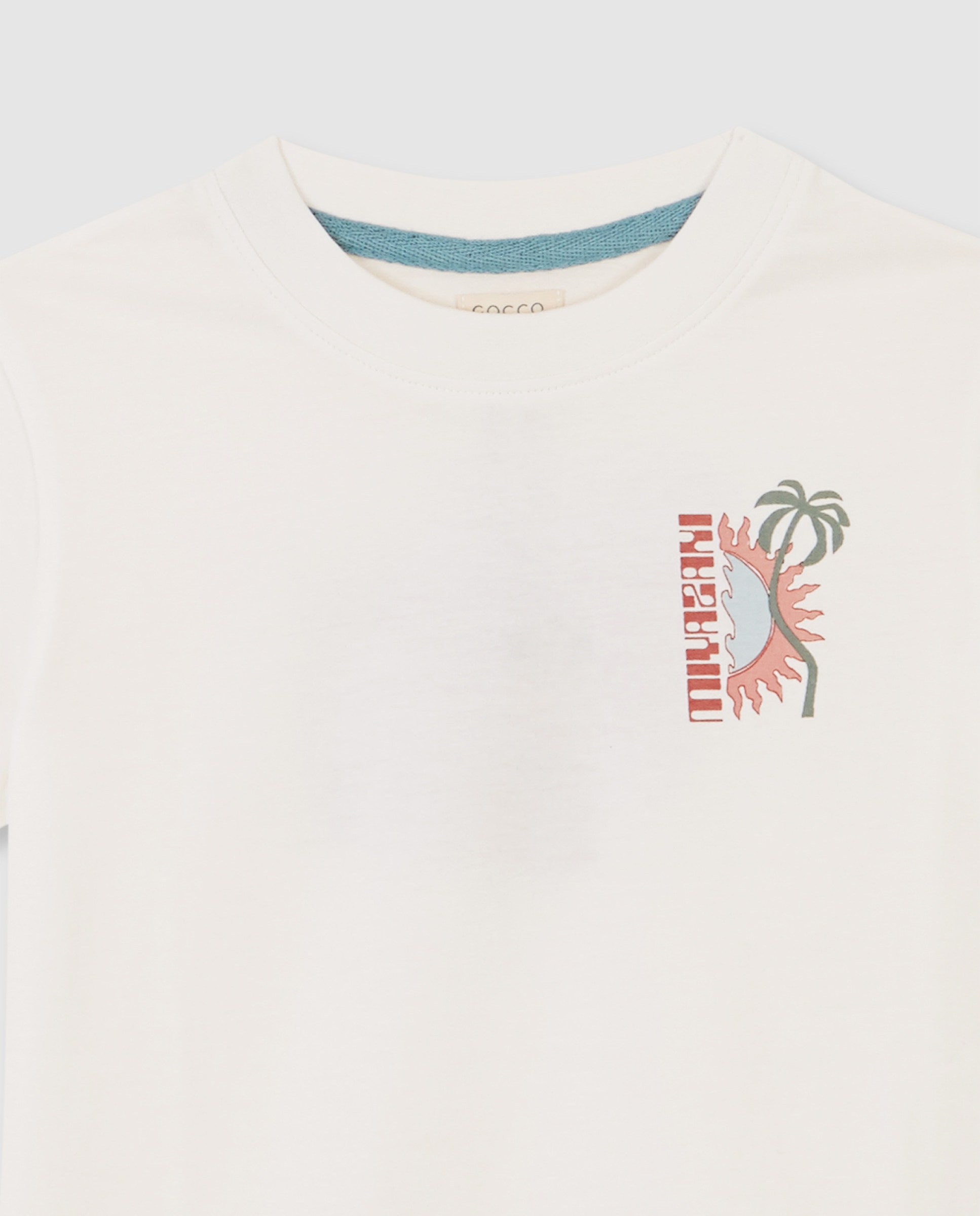 T-shirt Infantil com Estampado Surf Branco-marfim-3