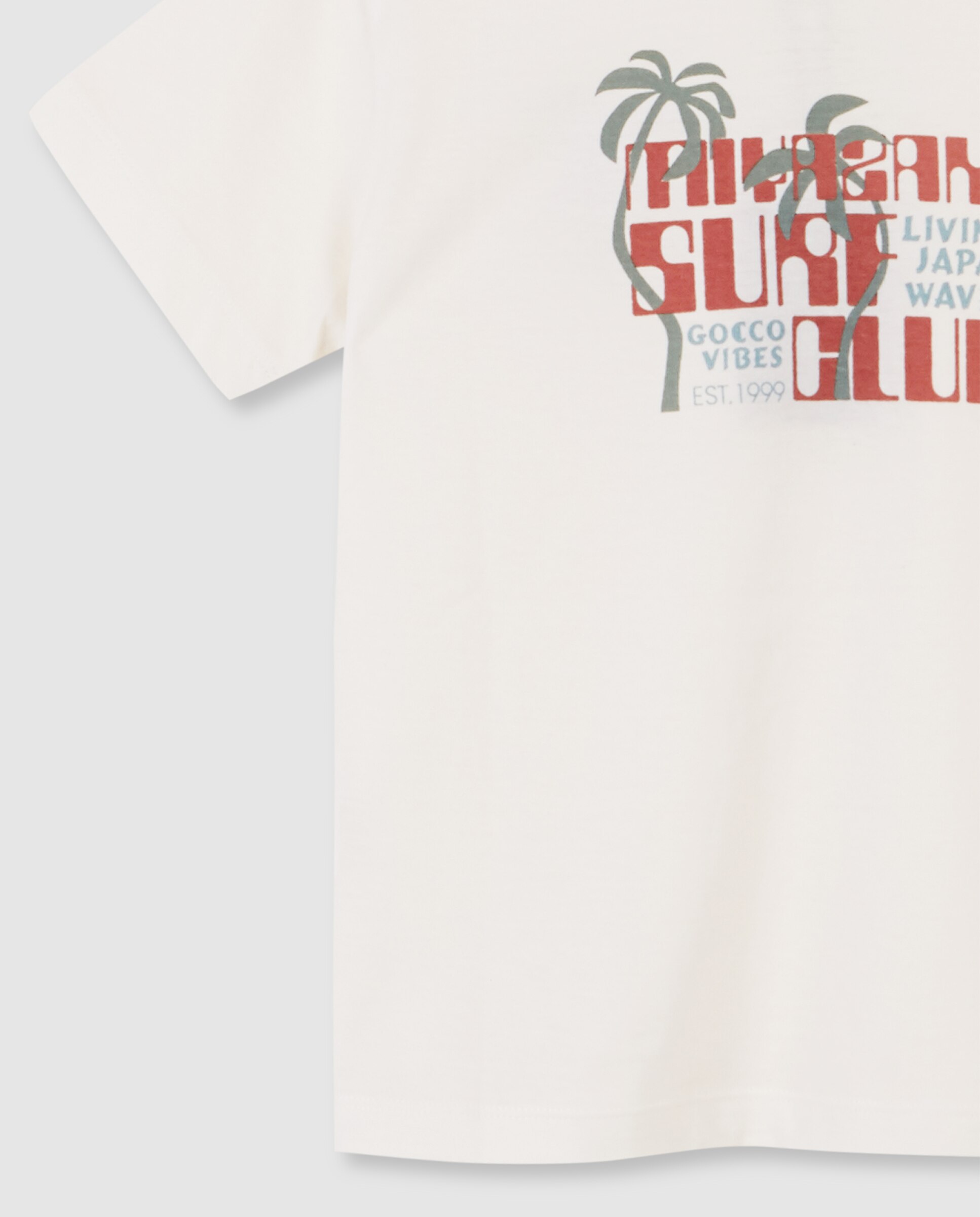 T-shirt Infantil com Estampado Surf Branco-marfim-4