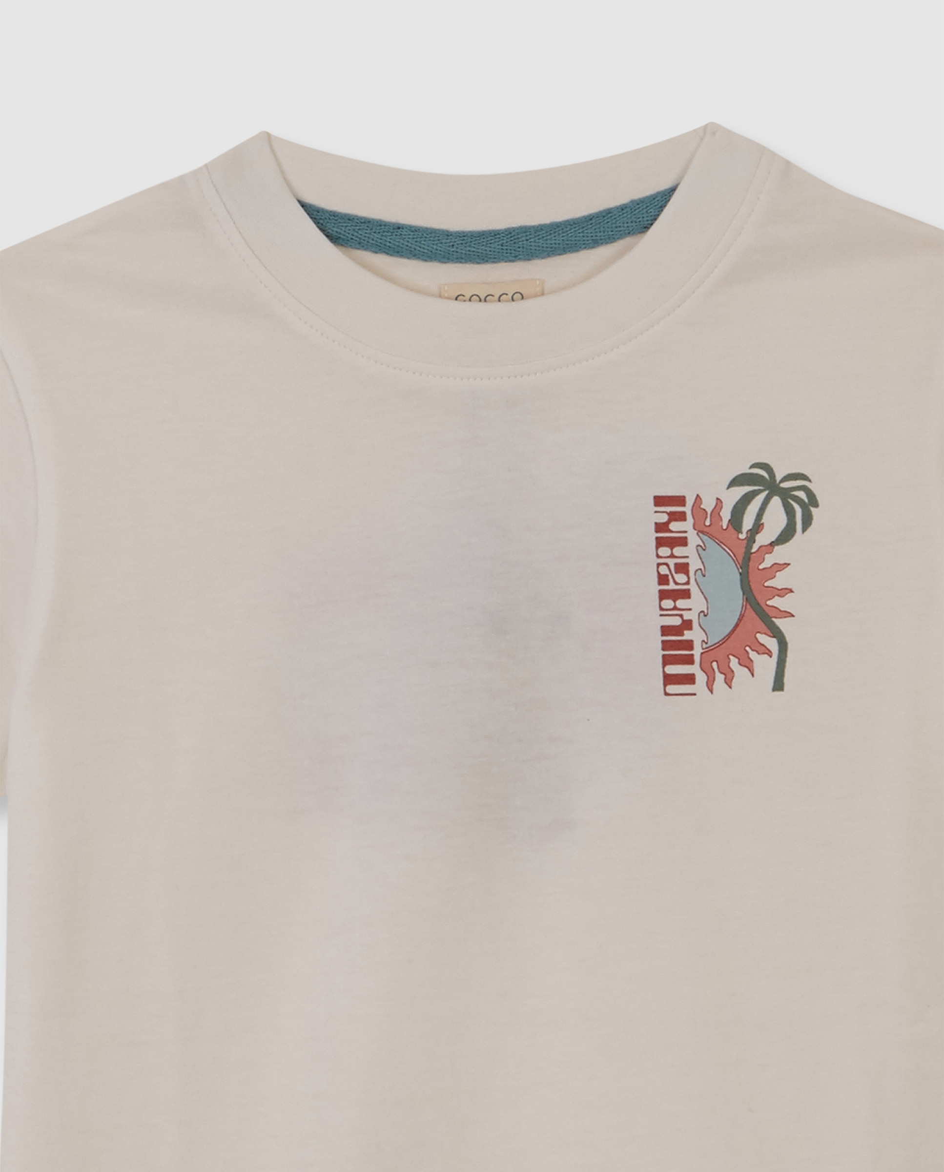 T-shirt Infantil com Estampado Surf Branco-marfim-3