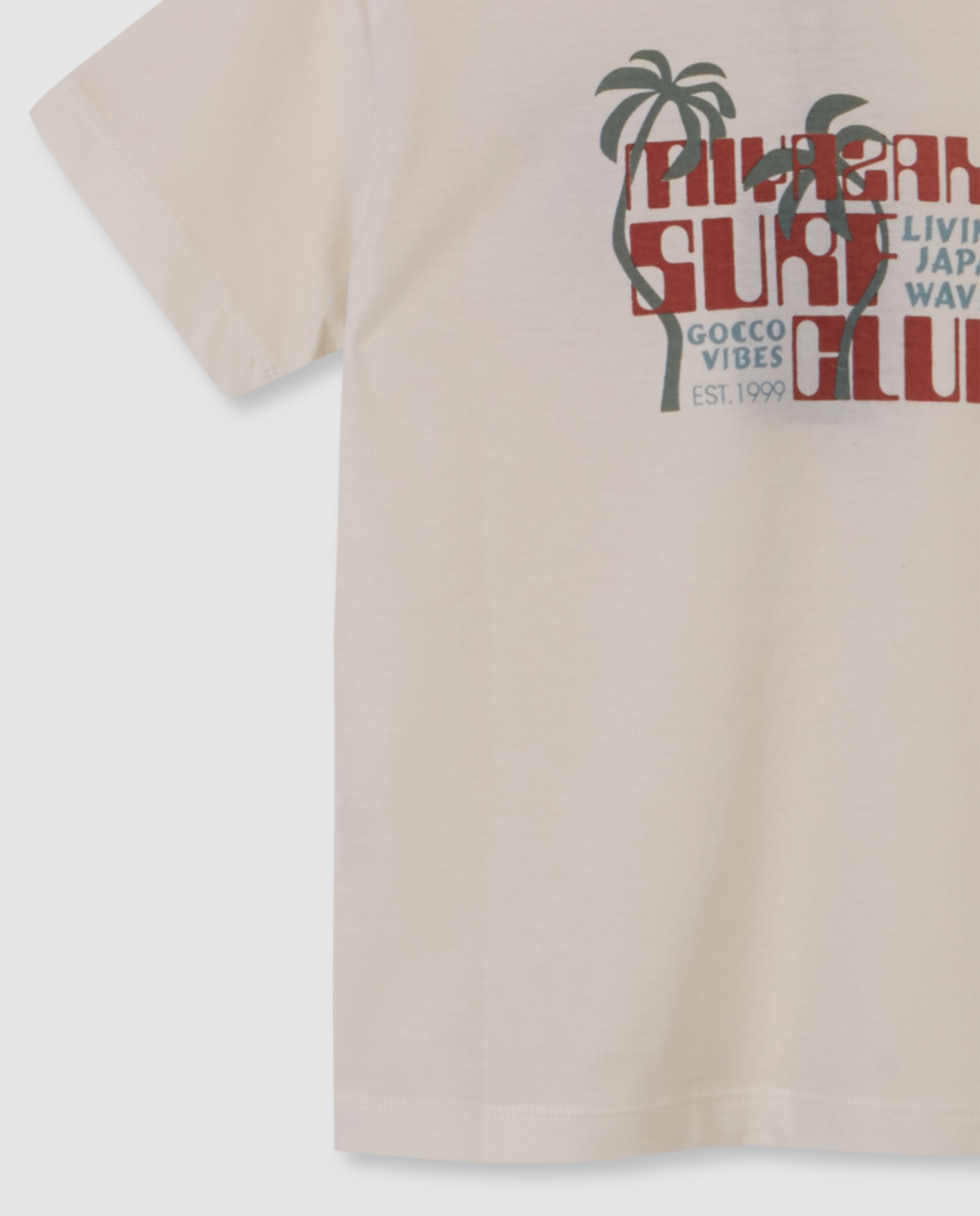 T-shirt Infantil com Estampado Surf Branco-marfim-4