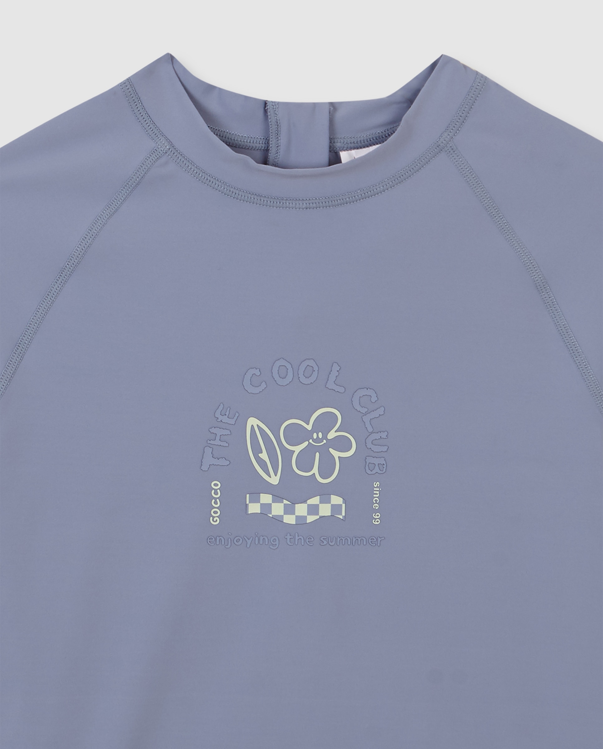 T-shirt Infantil Proteção Solar Retro Flower Azul-3